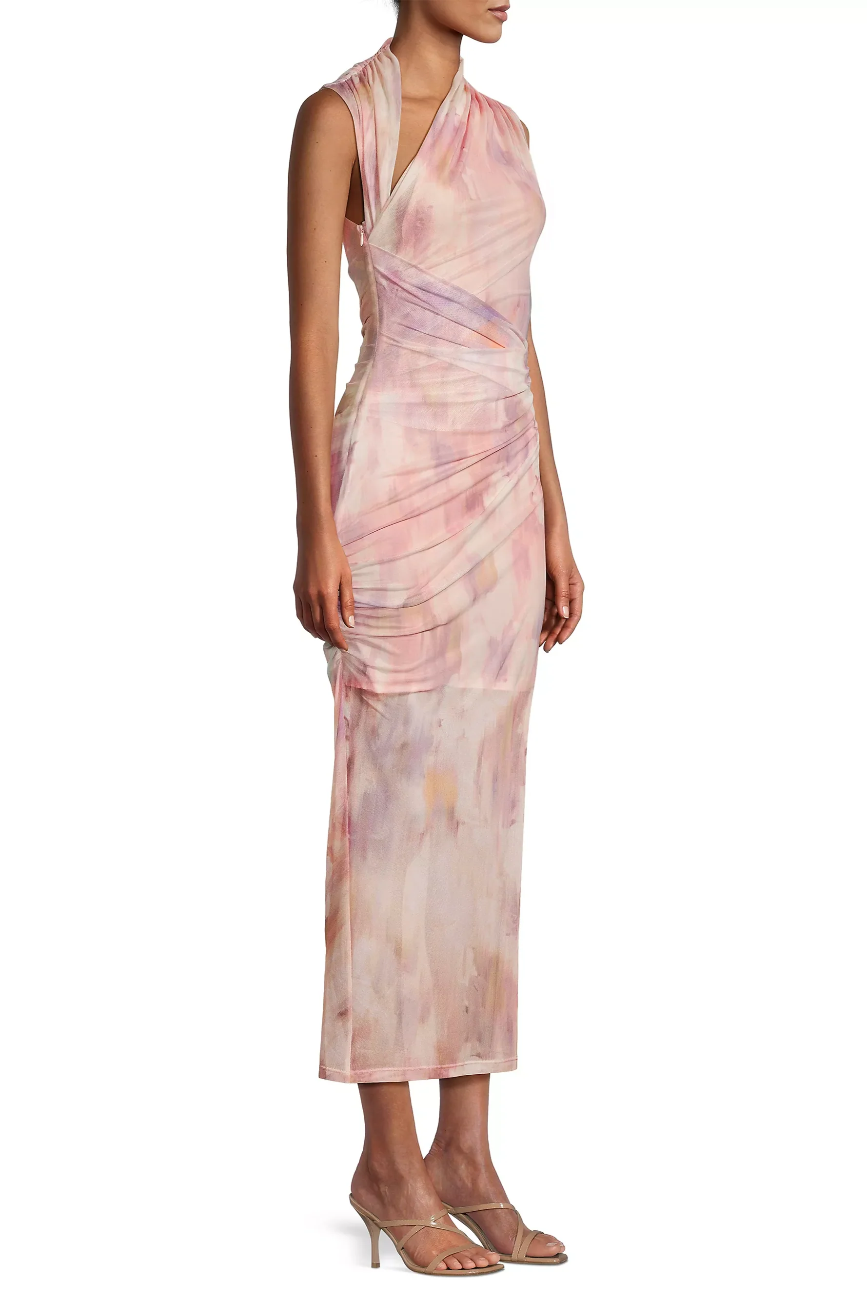 Misha Tillie Mesh Midi Dress - Waterlily Print - Image 4