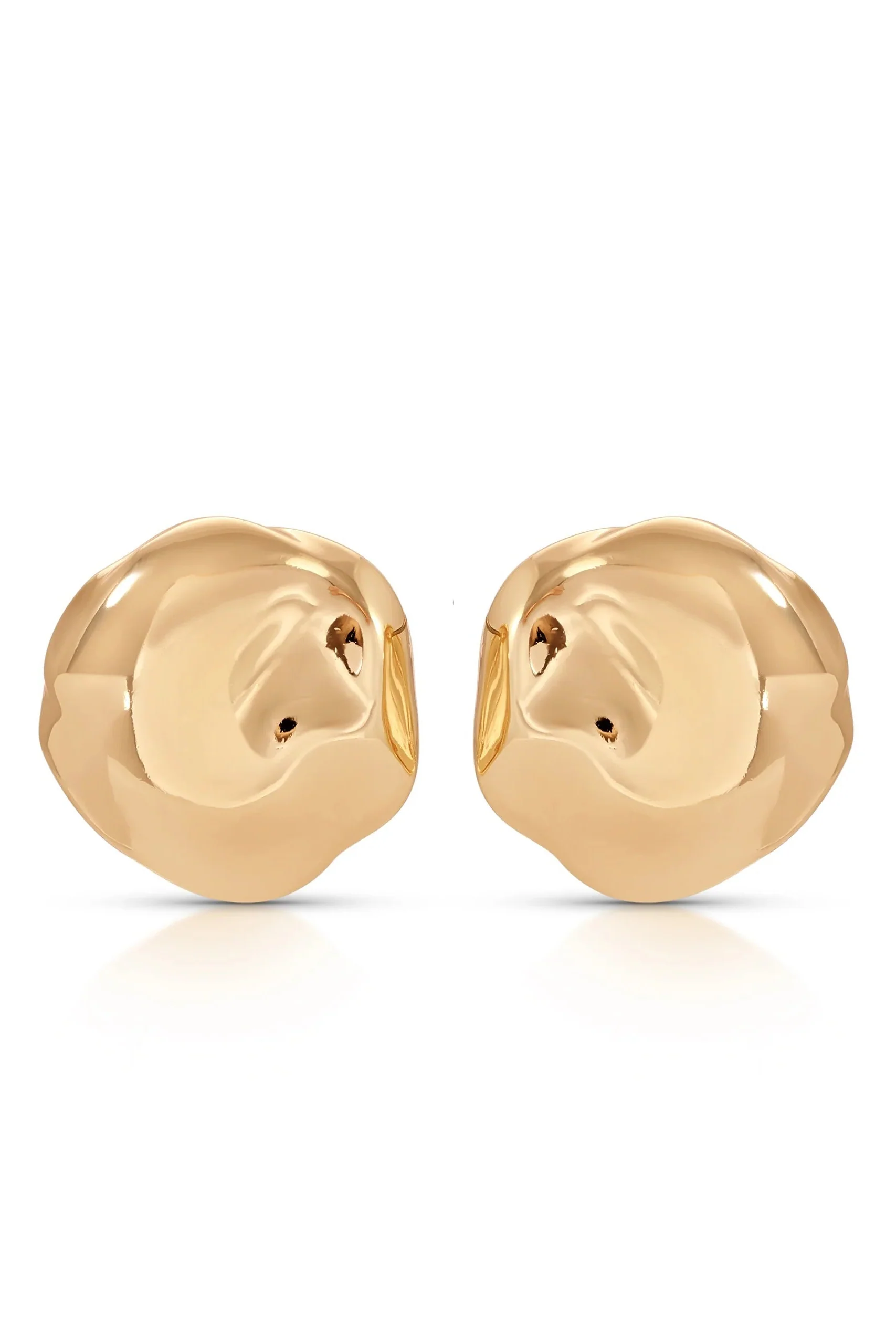 Molten Button Studs - Gold