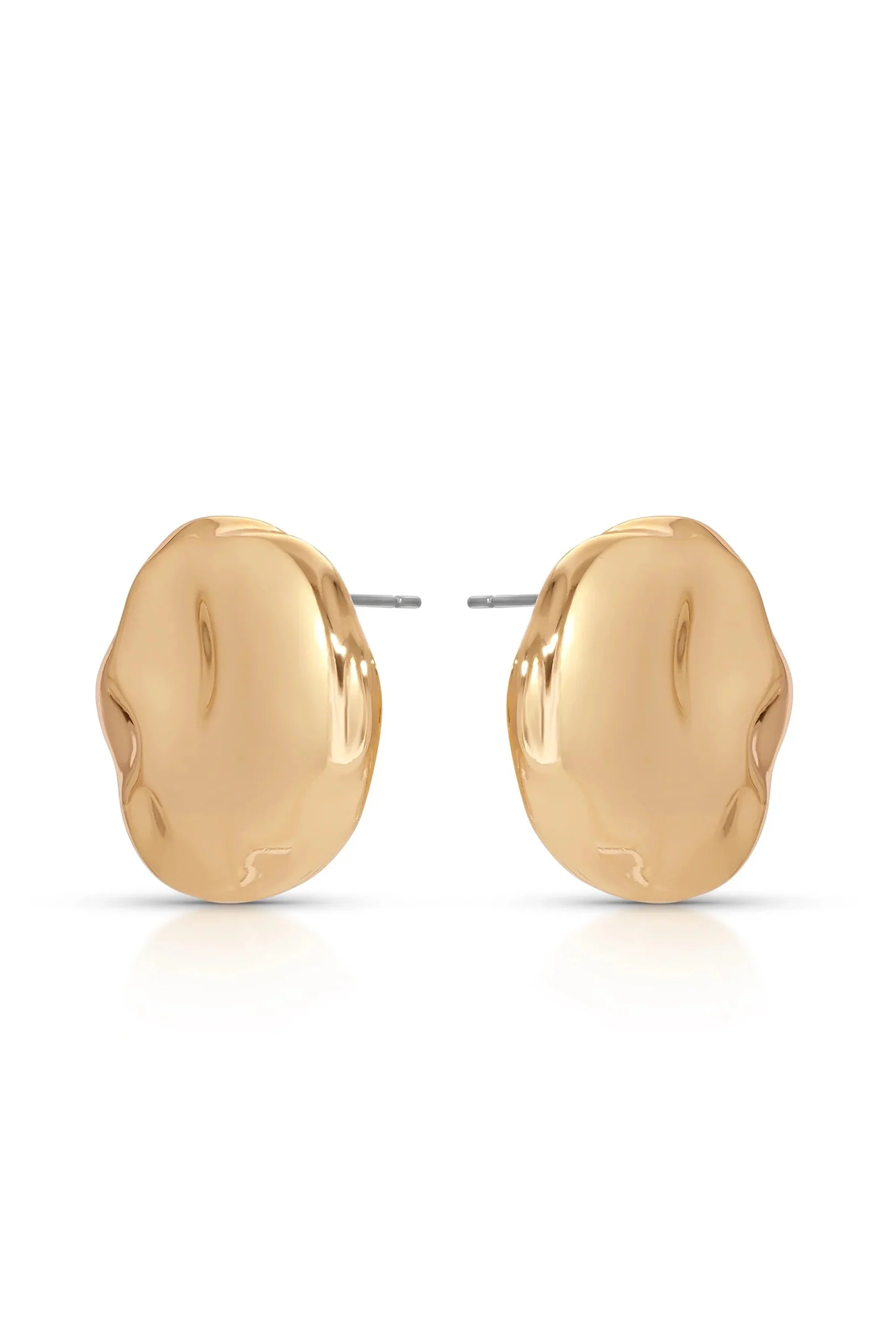 Molten Button Studs - Gold - Image 2