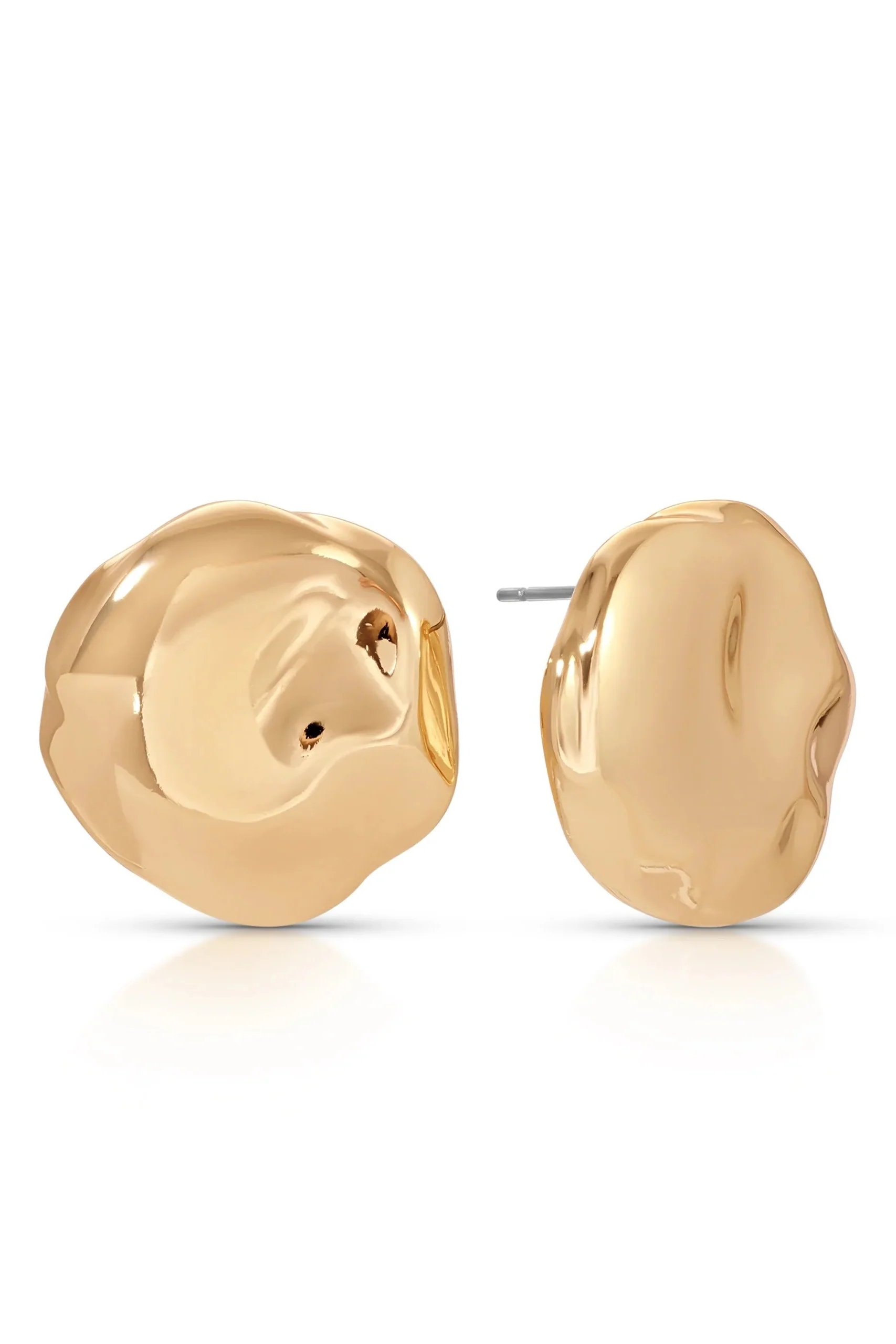 Molten Button Studs - Gold - Image 3