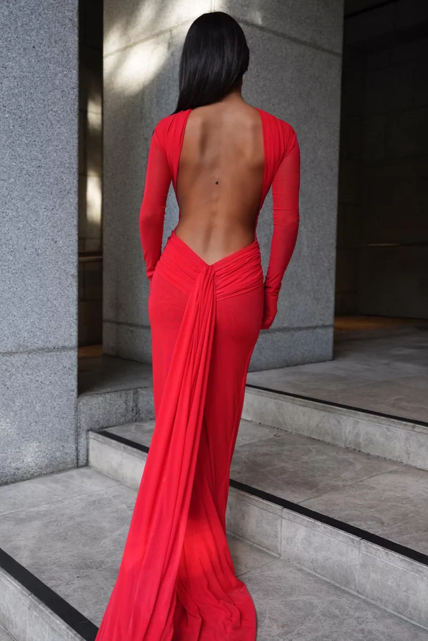 Monaco Gown - Cherry Red - Image 2