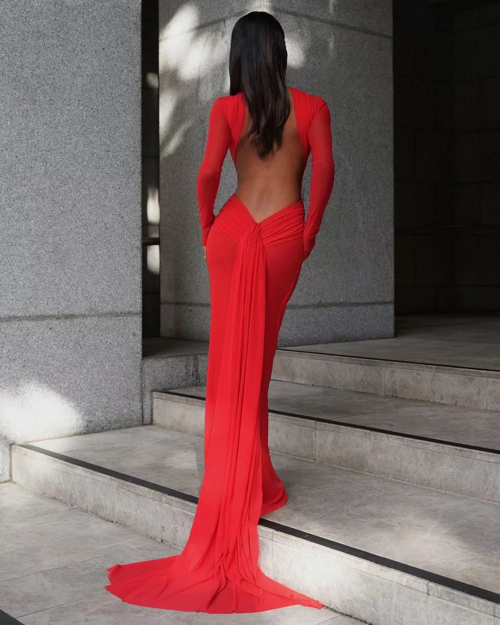 Monaco Gown - Cherry Red - Image 8