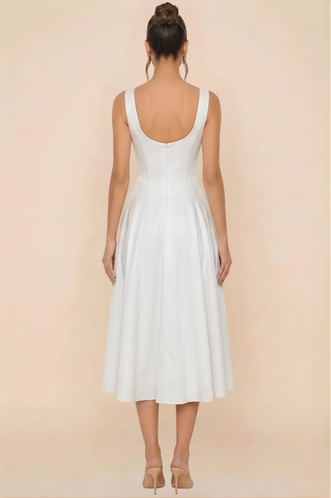 Muse Midi Dress - White - Image 2