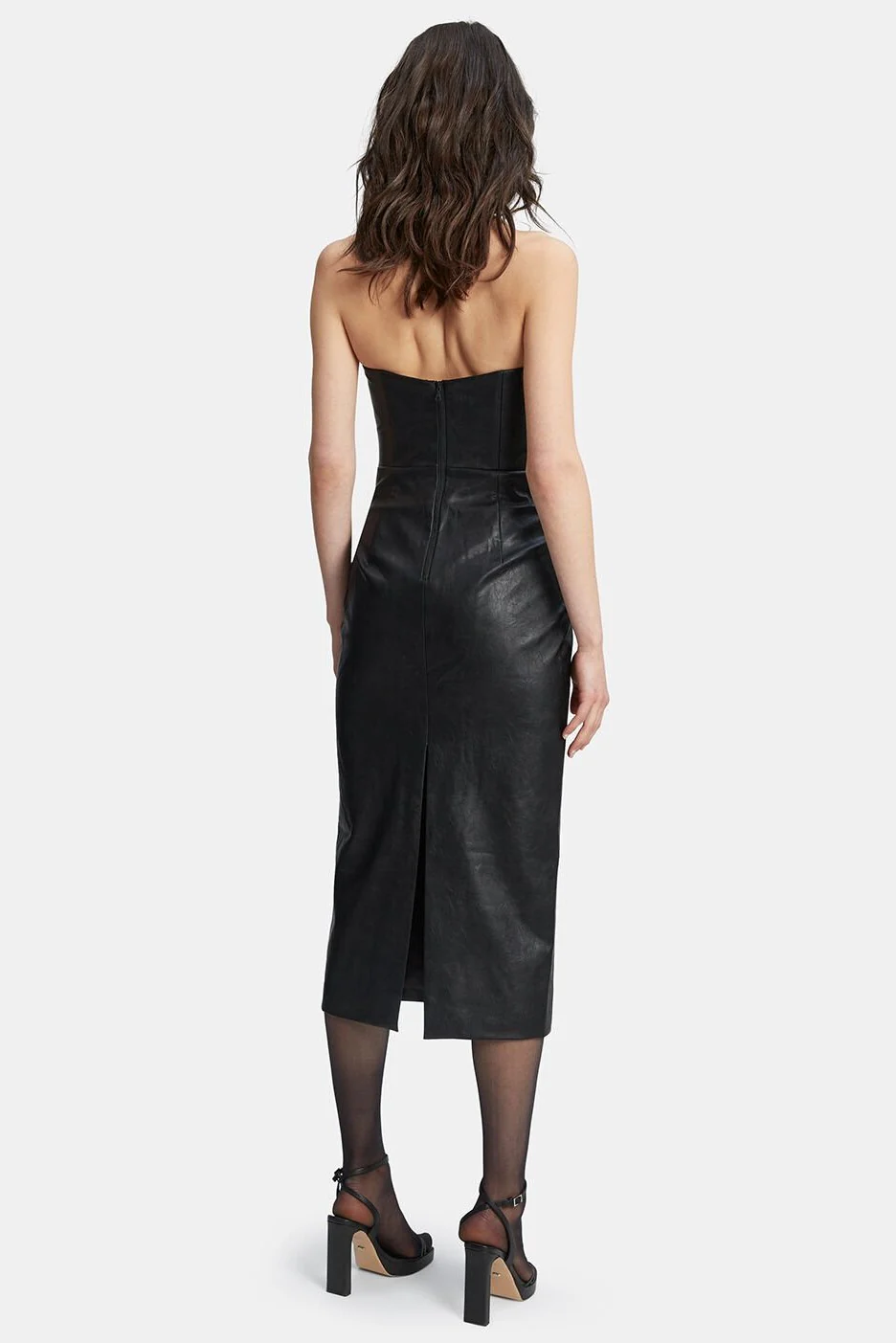 Nefeli Vegan Leather Dress - Black - Image 2