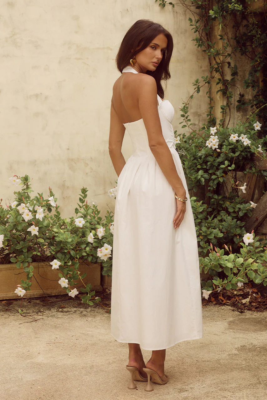 Adeline Midi Dress - White - Image 3