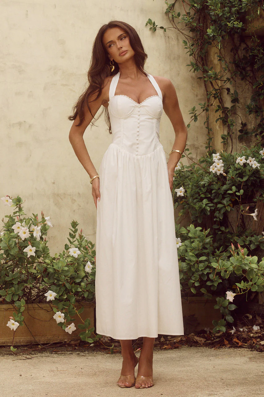 Adeline Midi Dress - White - Image 4