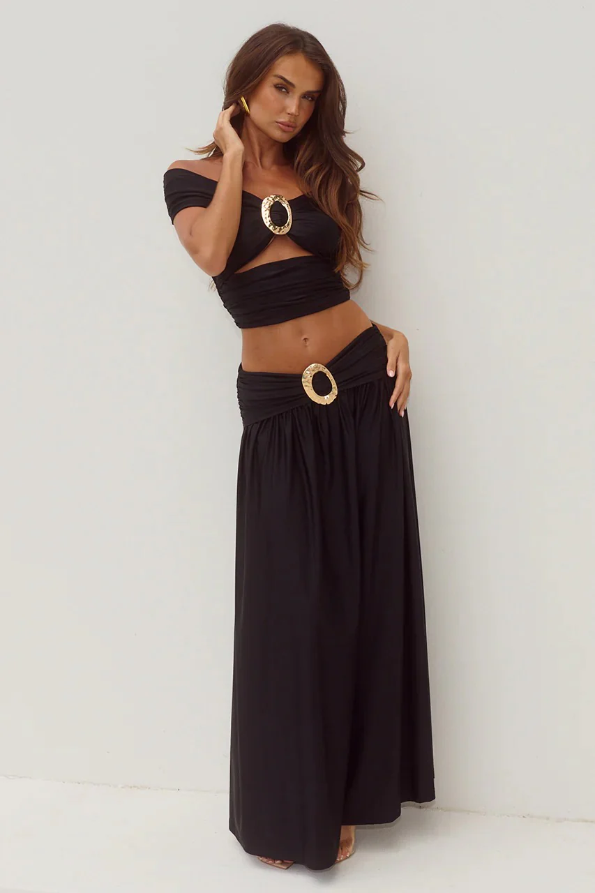 Nivali Maxi Skirt - Black - Image 4