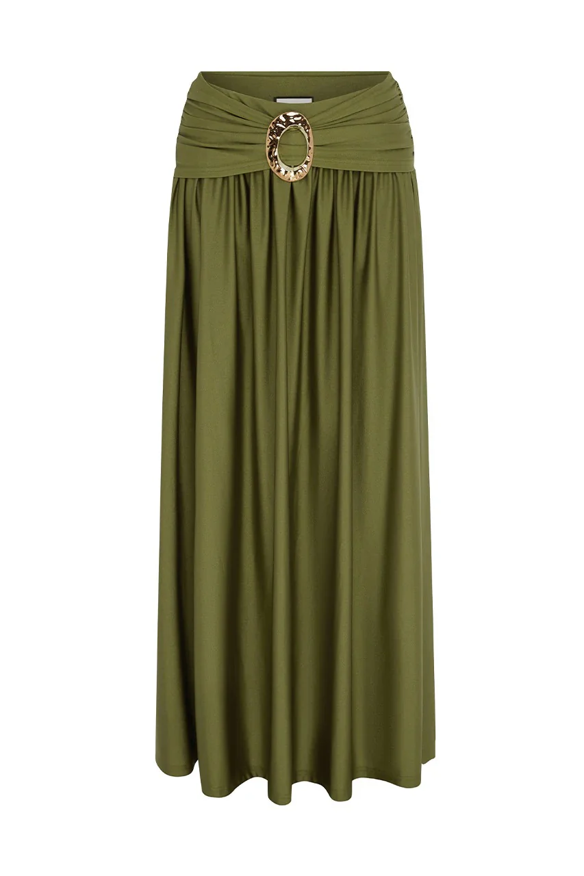 Nivali Maxi Skirt - Olive - Image 5