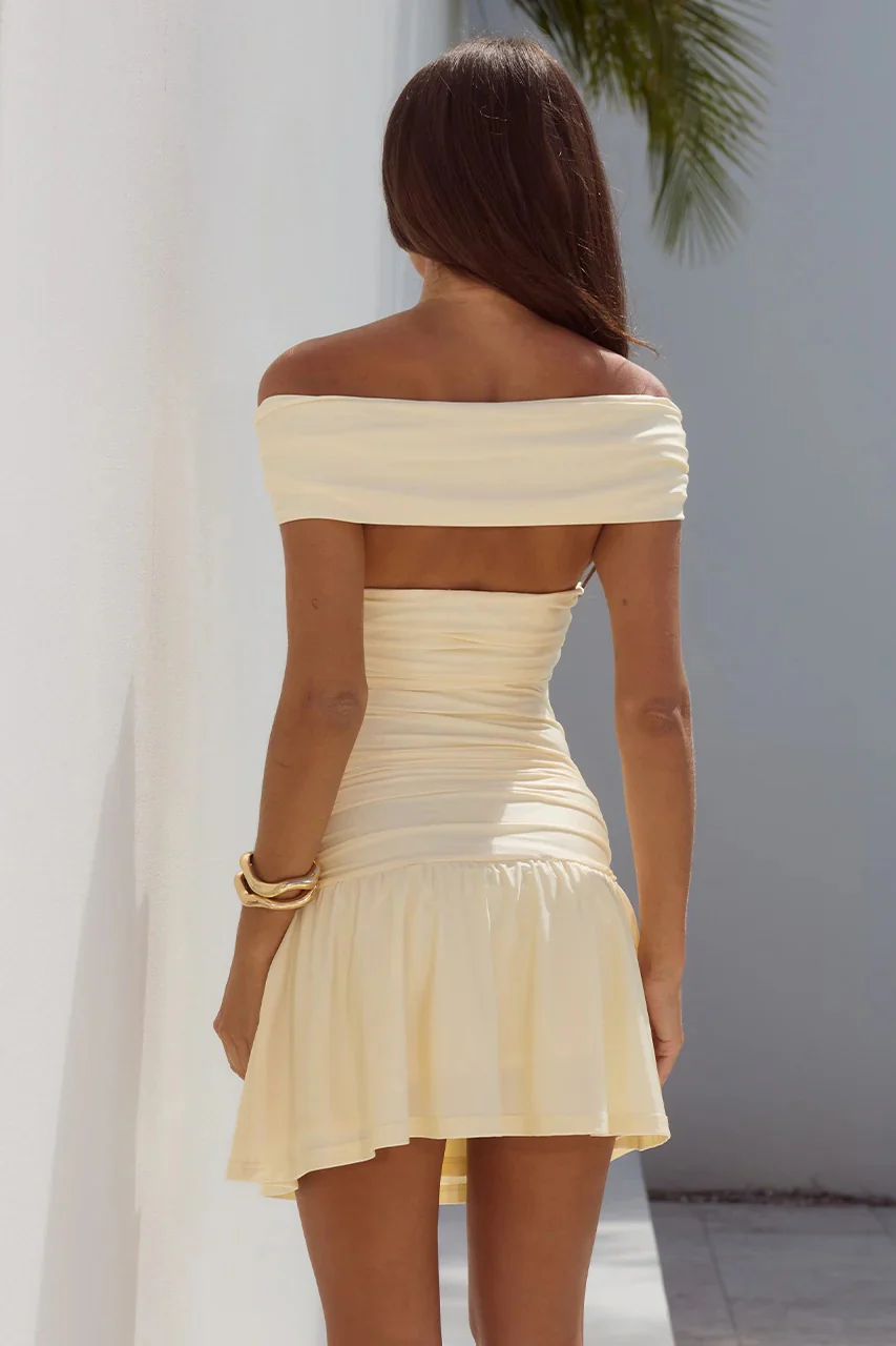 Nivali Mini Dress - Cream - Image 2