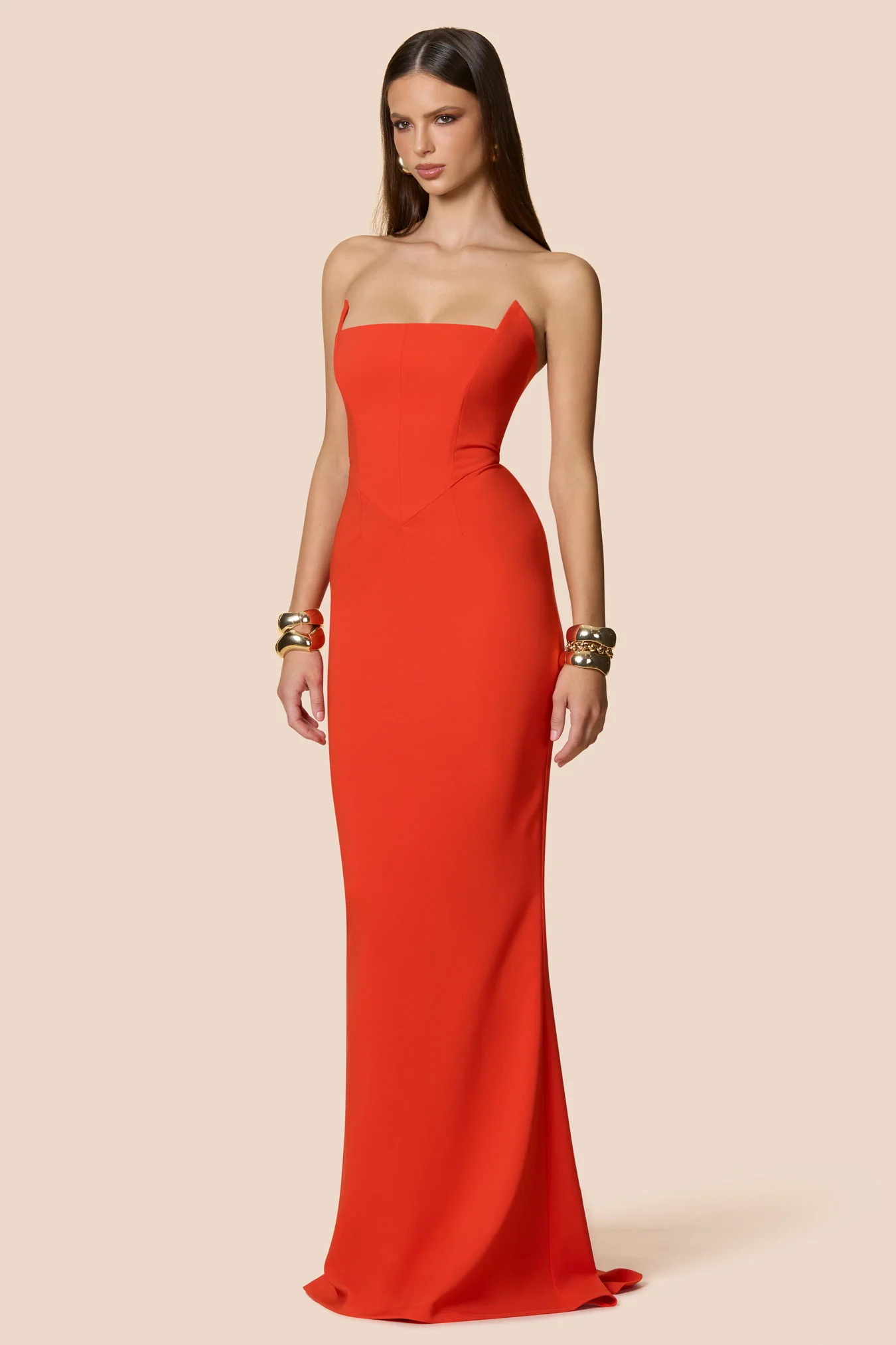 Nookie Aaliyah Strapless Gown - Tangerine - Image 3