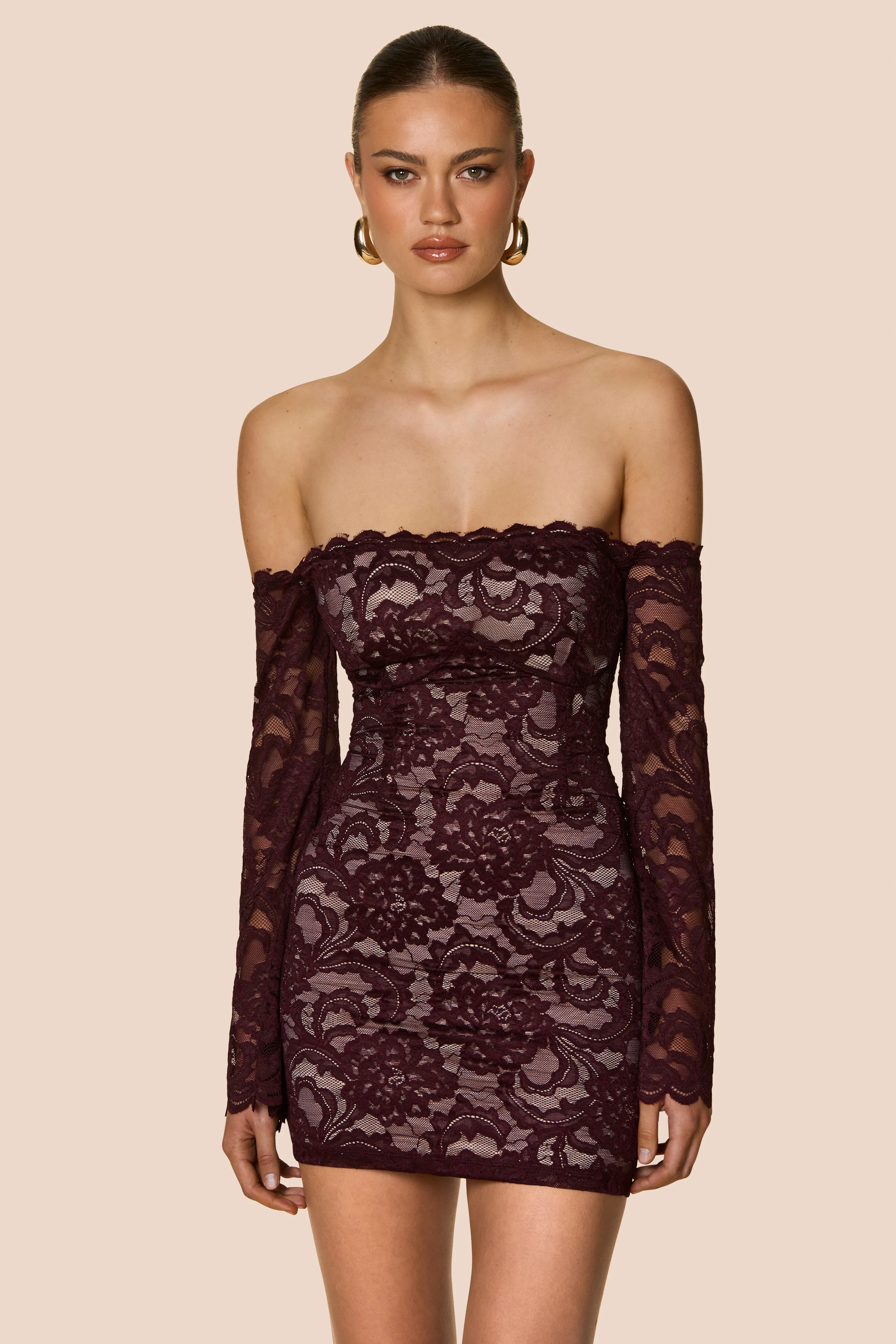 Nookie Alessia Mini Dress - Wine - Image 4