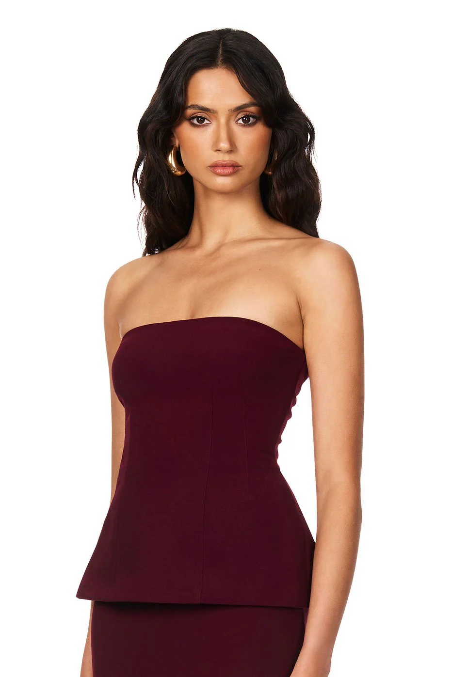 Nookie Caroline Strapless Top - Wine - Image 6