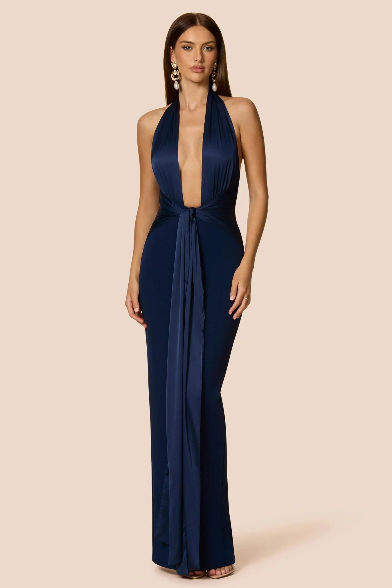 Nookie Chiara Halter Gown - Navy - Image 3