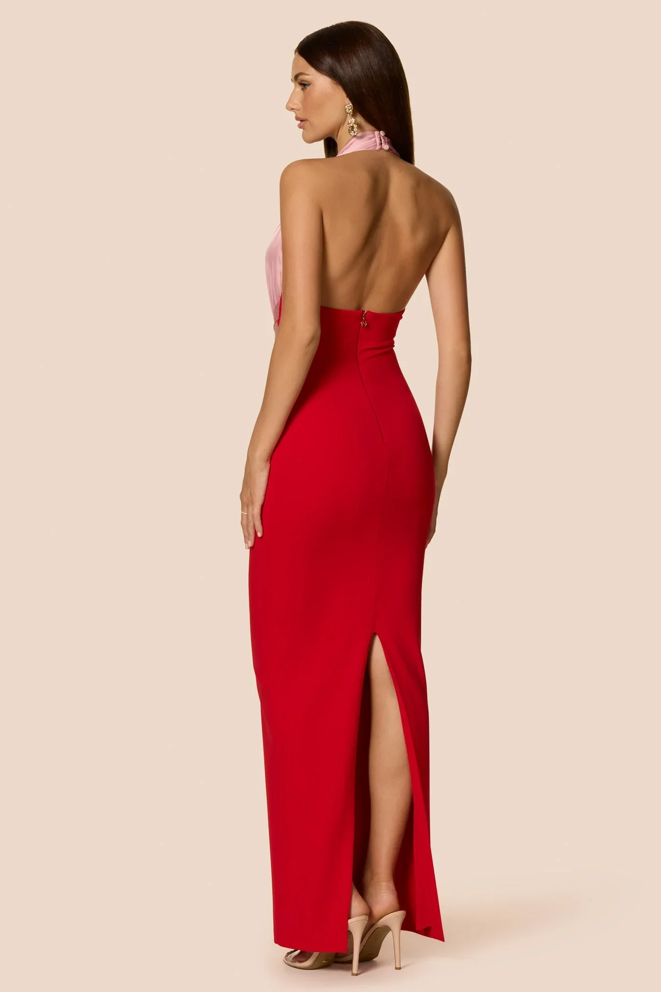 Nookie Chiara Halter Gown - Red/Pink - Image 2
