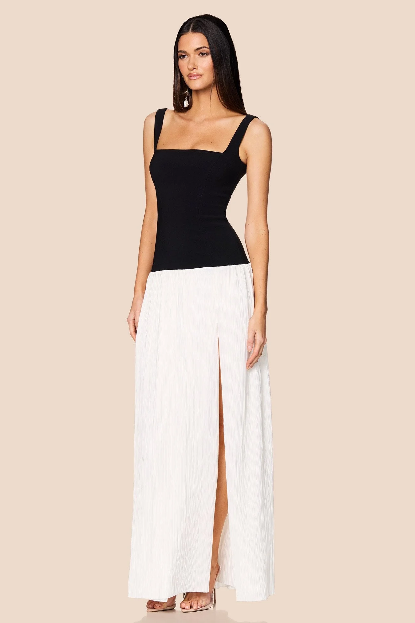 Nookie Desiree Square Neck Maxi Dress - Black/White - Image 3