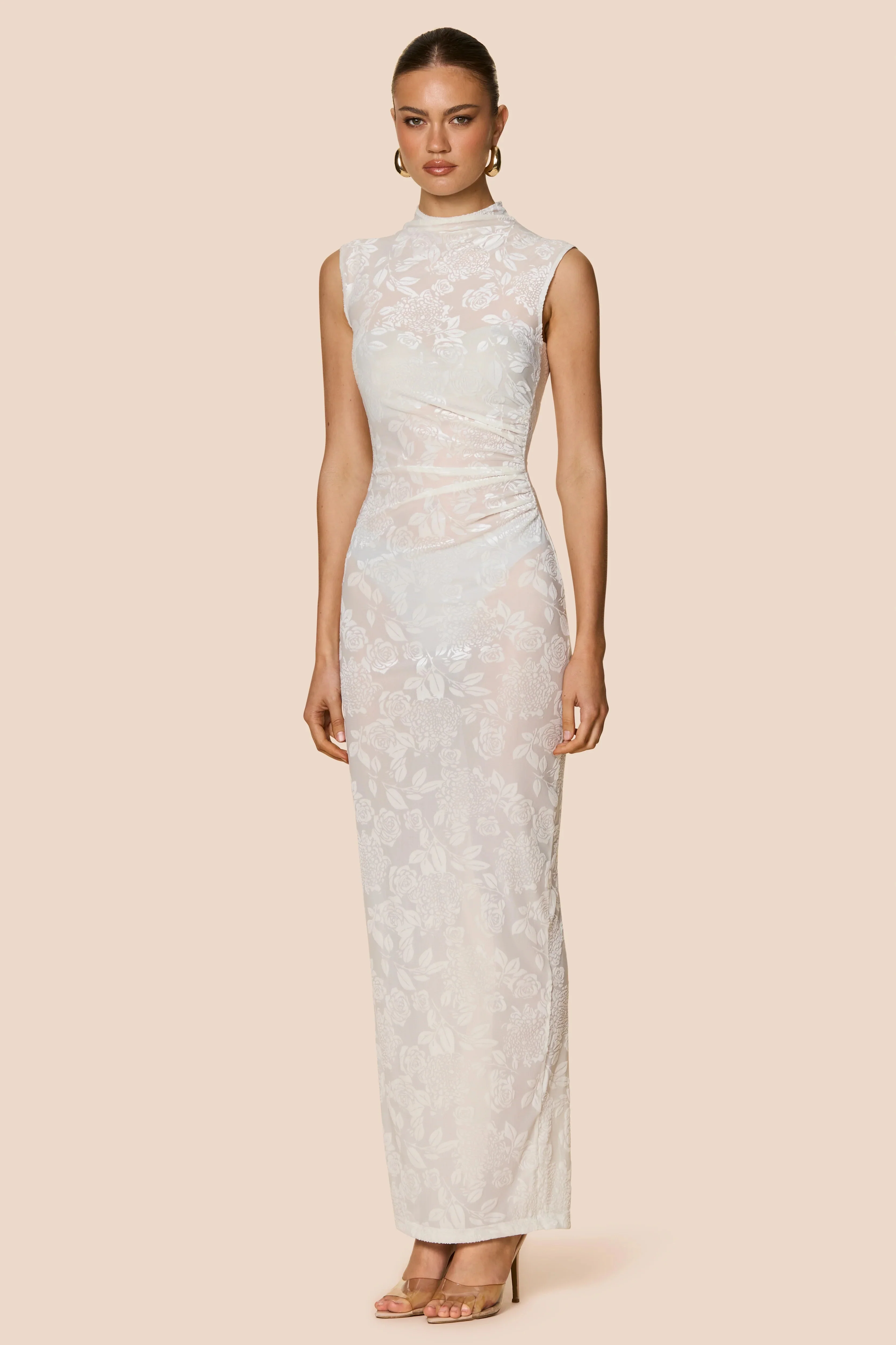 Nookie Devore Maxi Dress - White - Image 3
