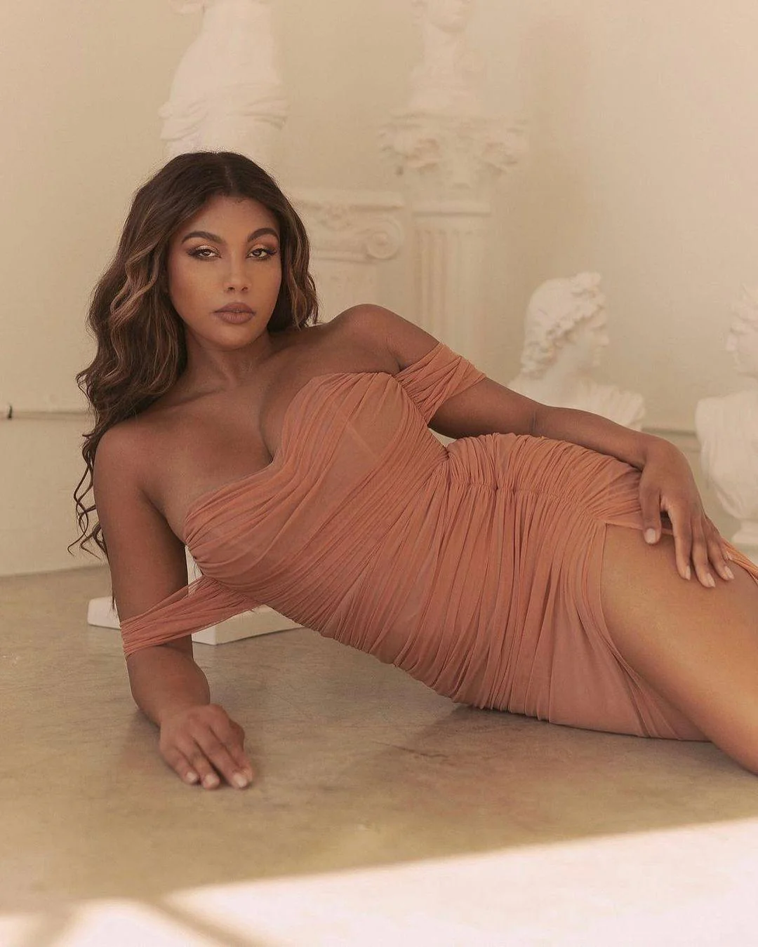 Nookie Dita Mesh Gown - Tan/Nude - Image 3