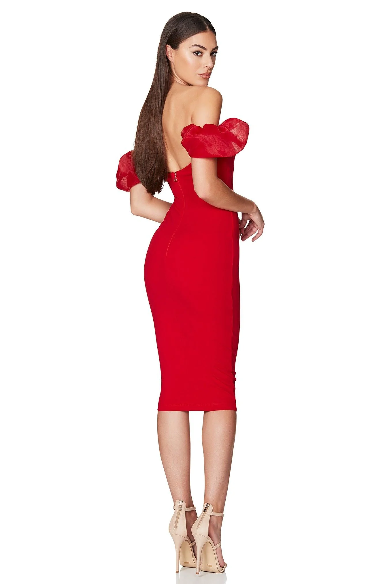 Nookie Eleganza Midi Dress - Red - Image 2