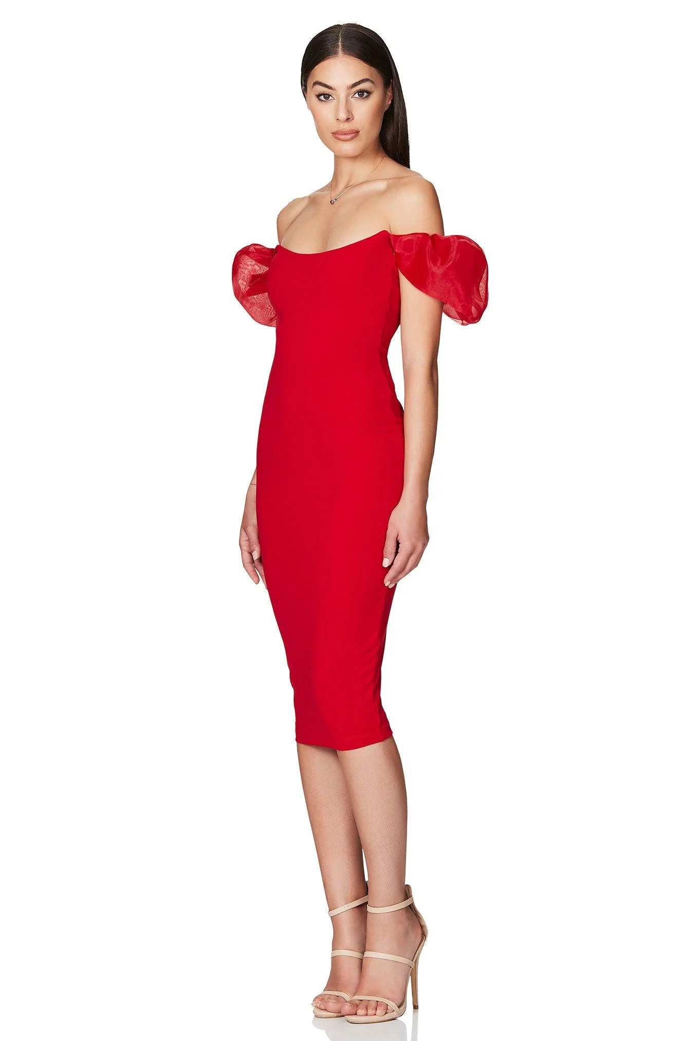 Nookie Eleganza Midi Dress - Red - Image 3