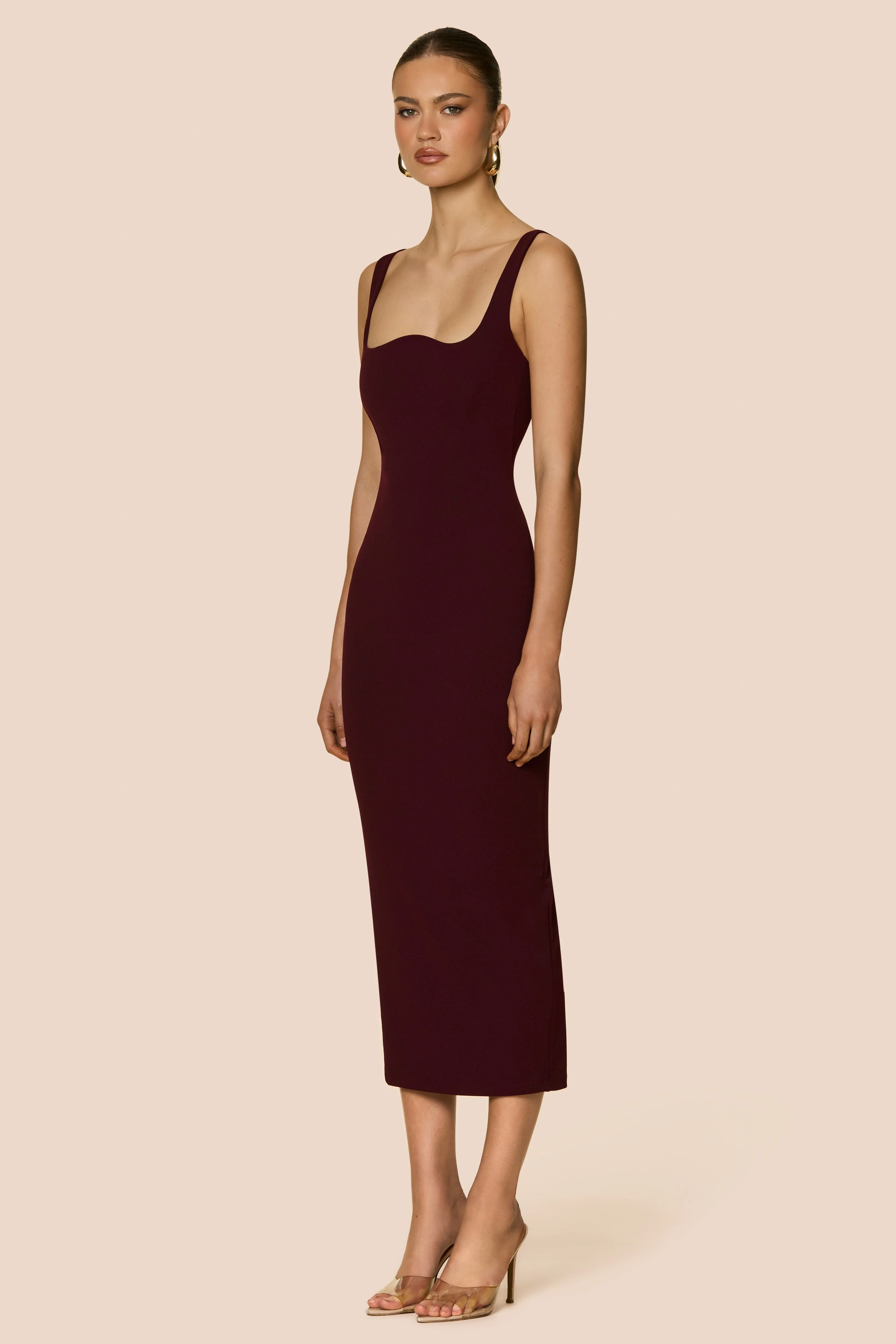 Nookie Elle Midi Dress - Wine - Image 3