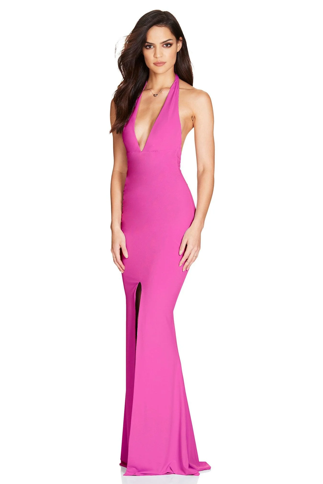 Nookie Illegal Halter Gown - Neon Pink - Image 3