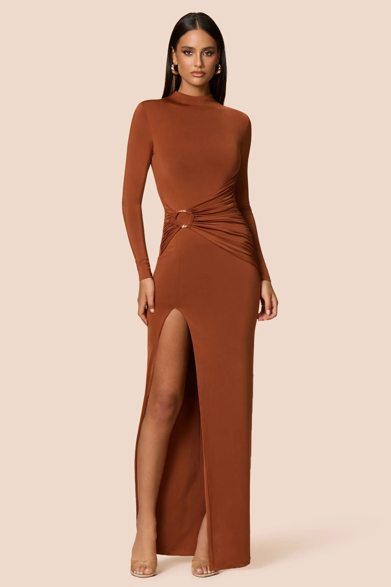 Nookie Kaia Long Sleeve Maxi Dress - Clay - Image 3