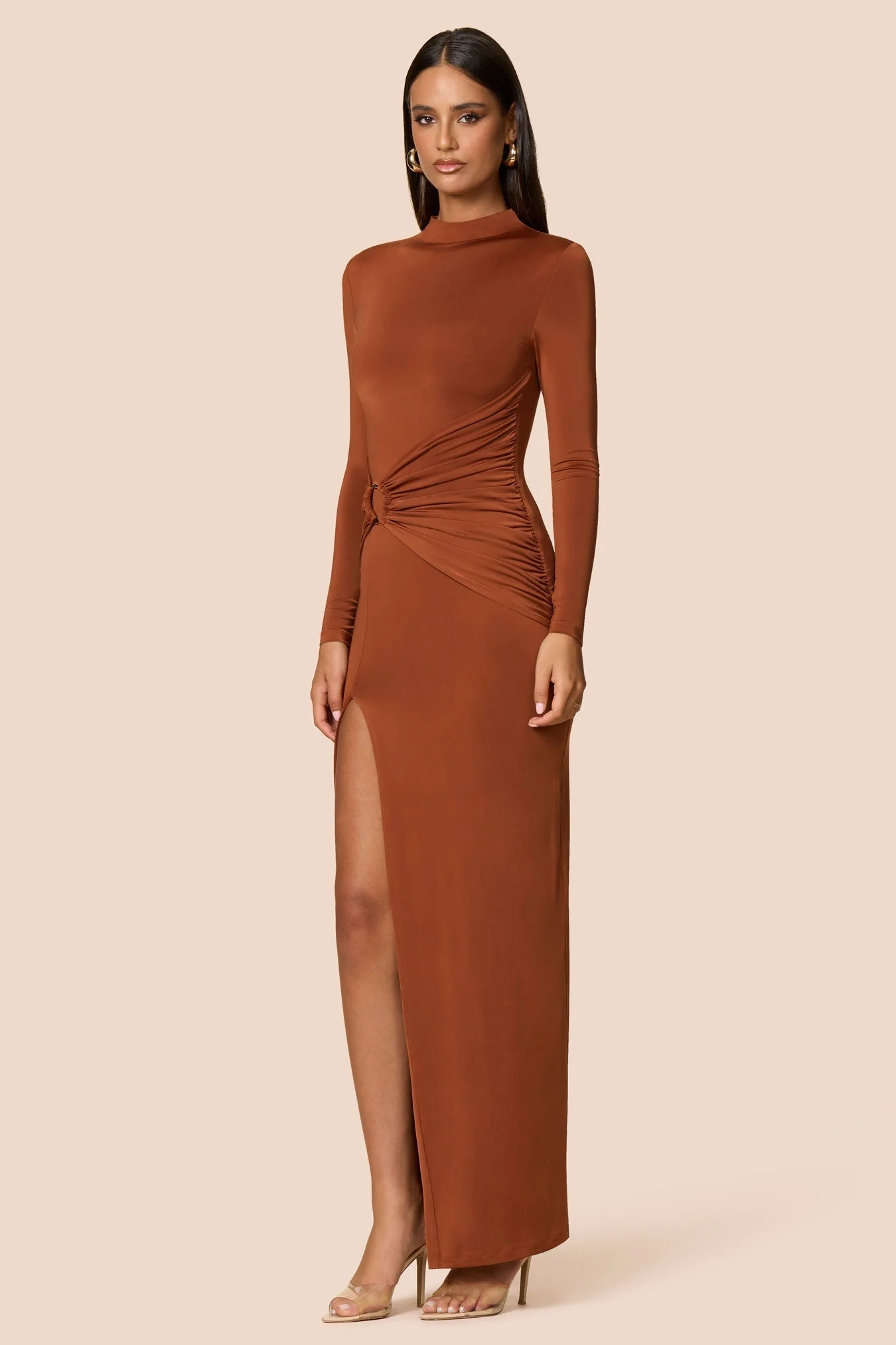 Nookie Kaia Long Sleeve Maxi Dress - Clay - Image 4