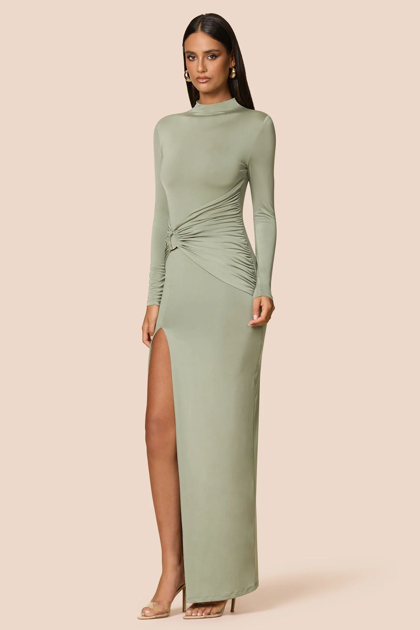 Nookie Kaia Long Sleeve Maxi Dress - Sage - Image 3