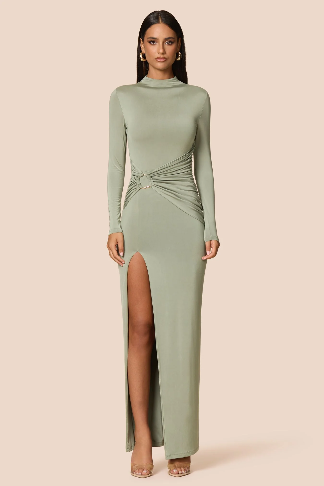 Nookie Kaia Long Sleeve Maxi Dress - Sage - Image 4