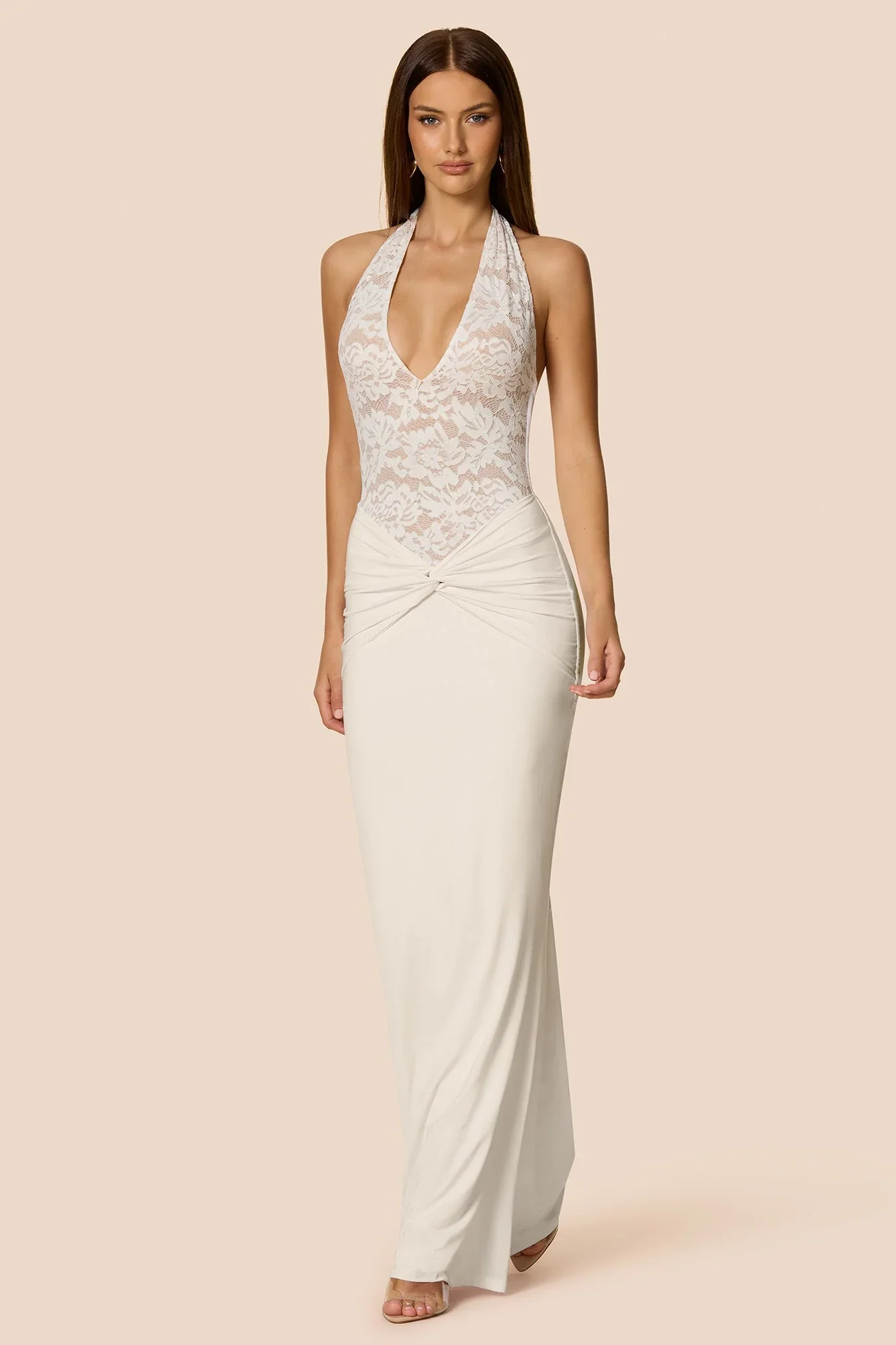 Nookie Lennox Halter Gown - White - Image 3