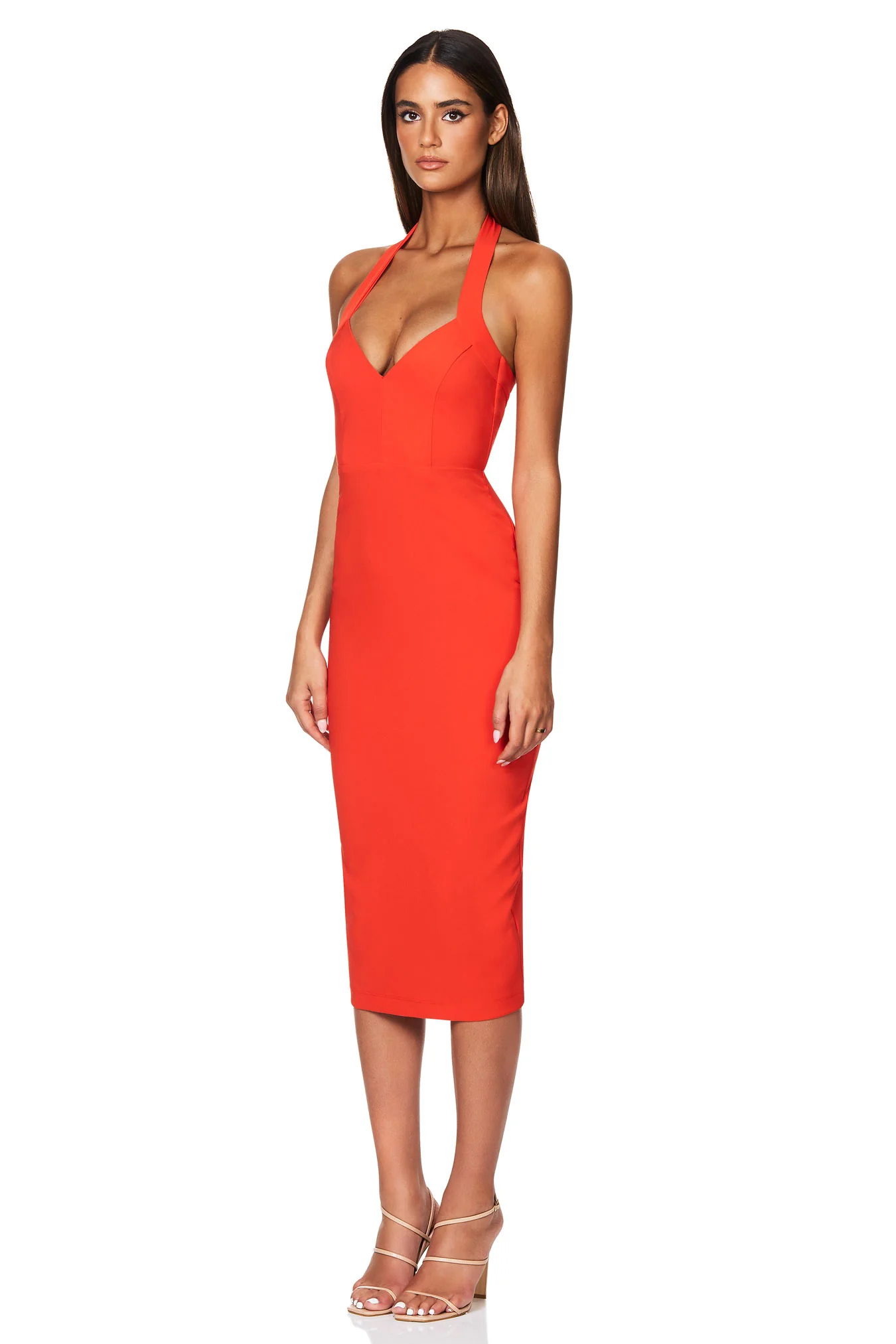 Nookie Love Affair Midi Dress - Tangerine - Image 3