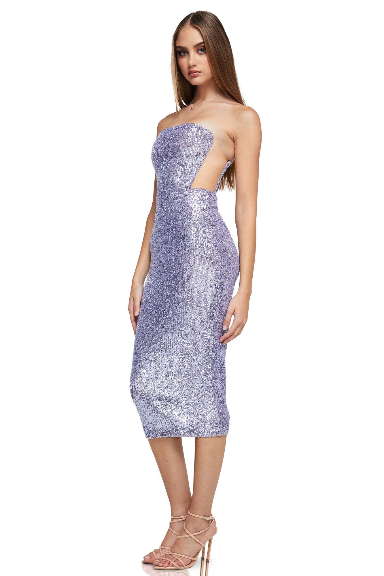 Nookie Lumeire Midi Dress - Lilac - Image 5