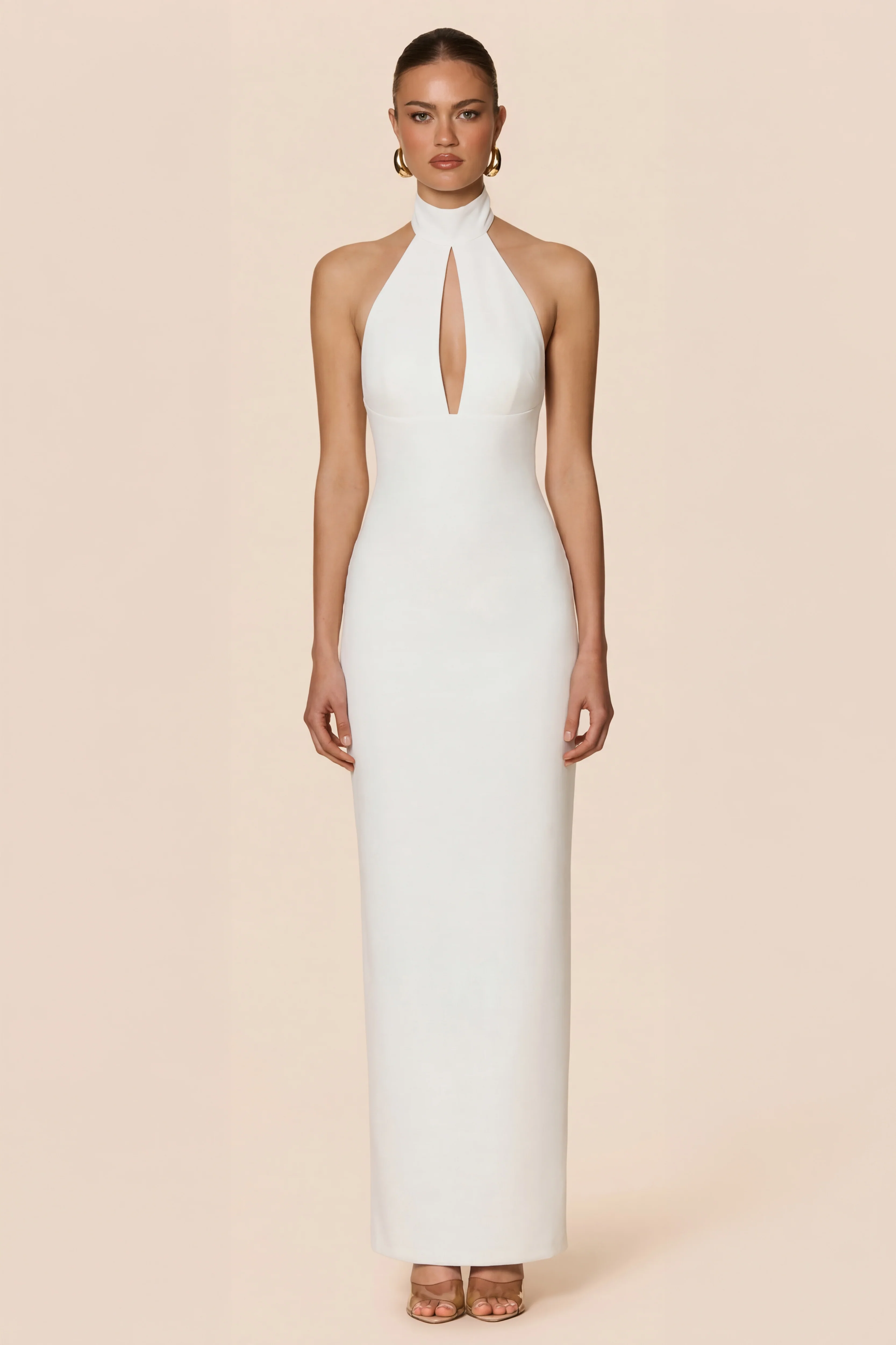 Nookie Martini Halter Gown - Ivory