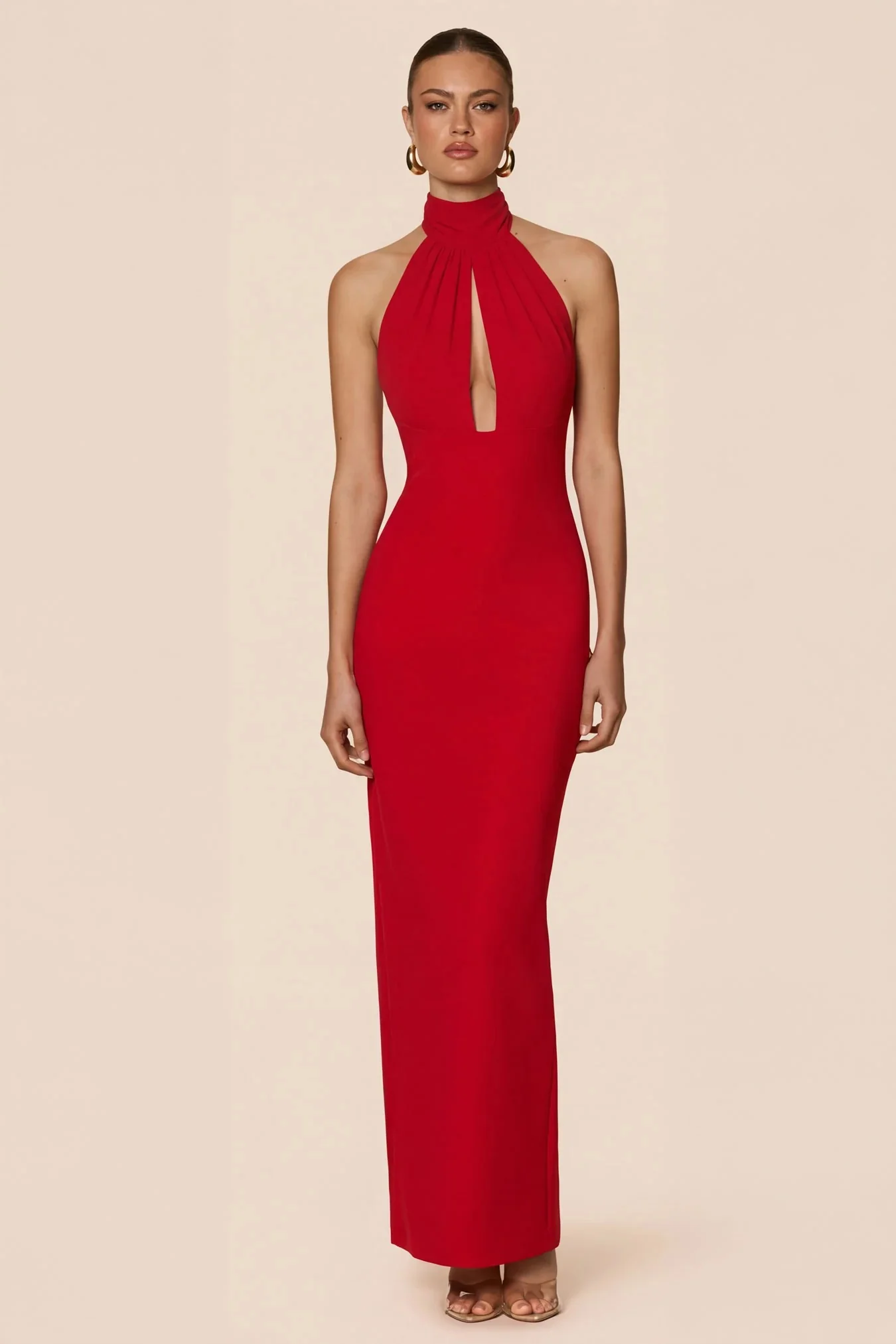 Nookie Martini Halter Gown - Red