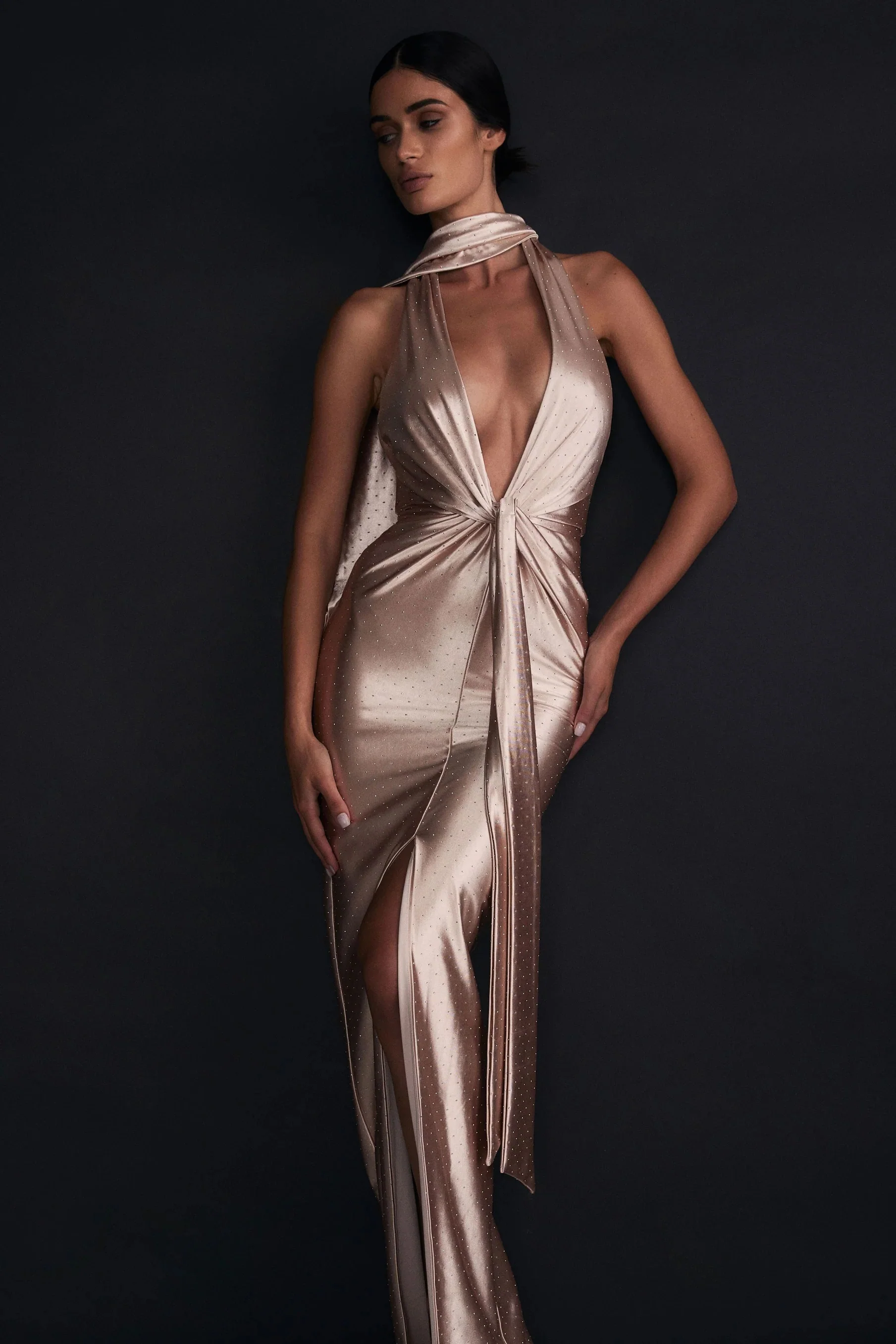 Nookie Mirabella Plunge Gown - Champagne - Image 3