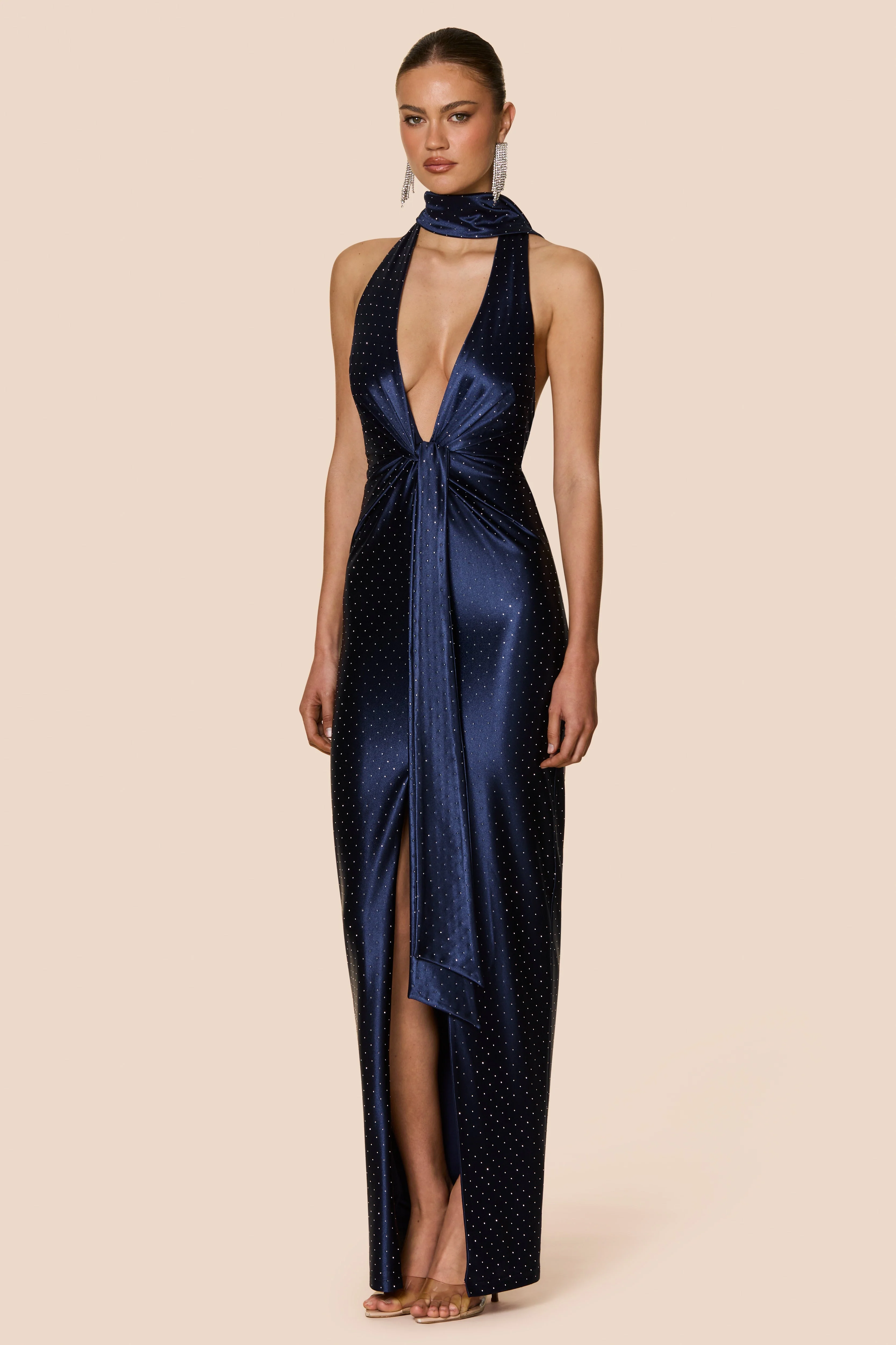 Nookie Mirabella Plunge Gown - Dark Navy - Image 4