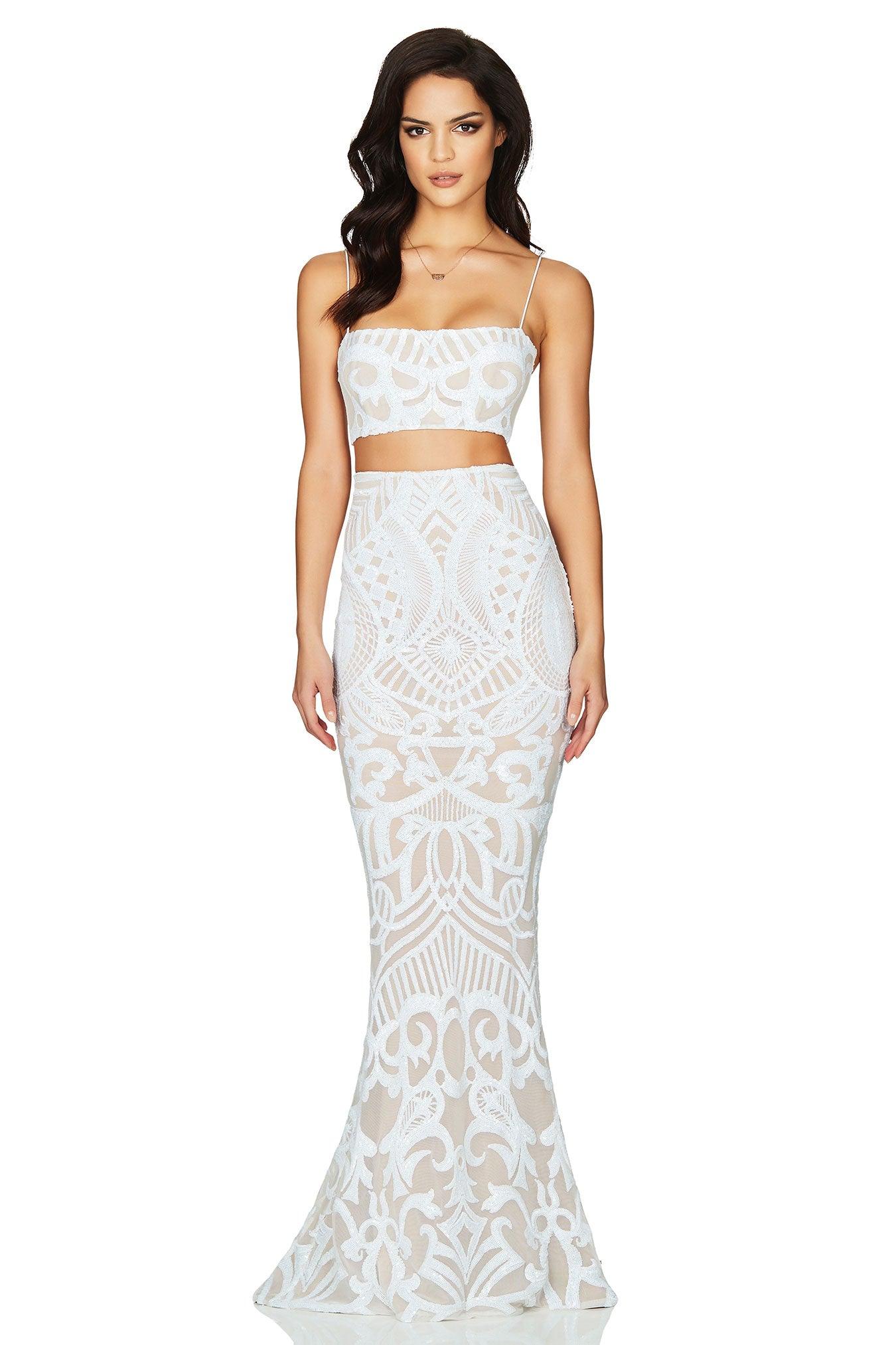 Nookie Mon Cherie Sequin Skirt - White - Image 2