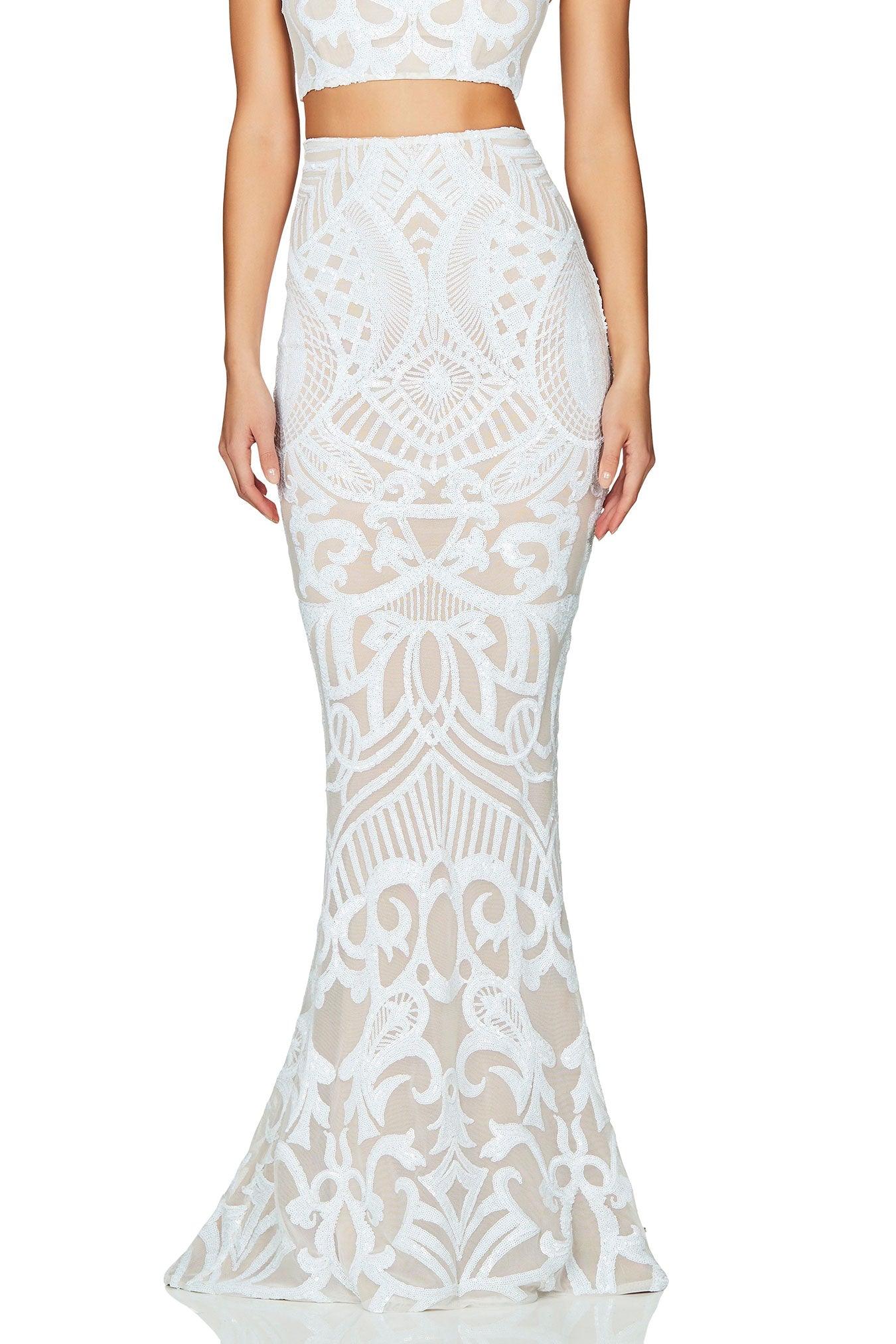 Nookie Mon Cherie Sequin Skirt - White - Image 4