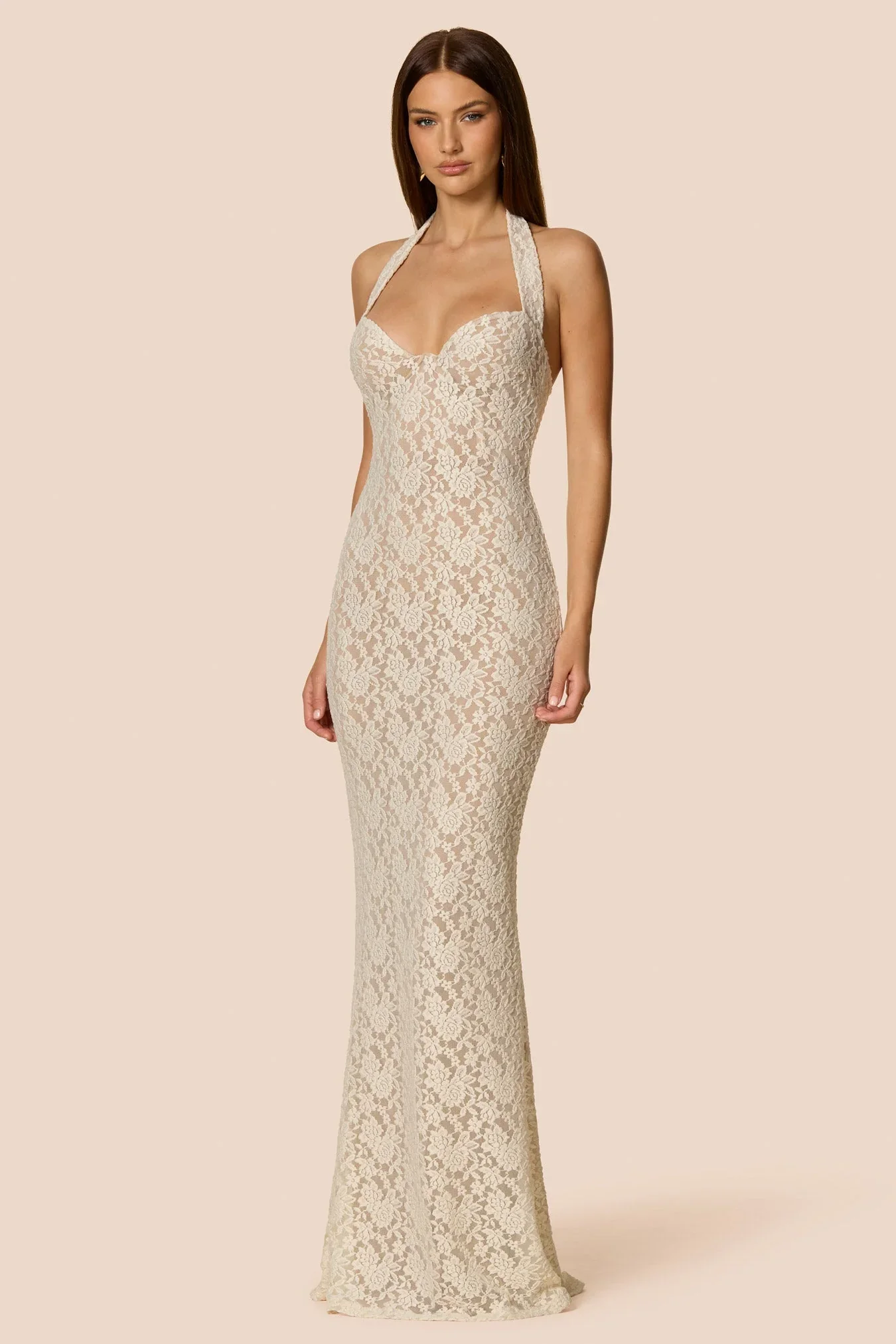 Nookie Mystique Halter Gown - Ivory - Image 3