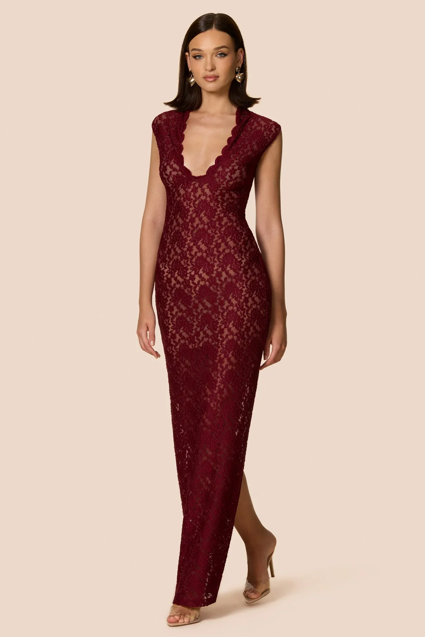 Nookie Mystique Maxi Dress - Wine - Image 3