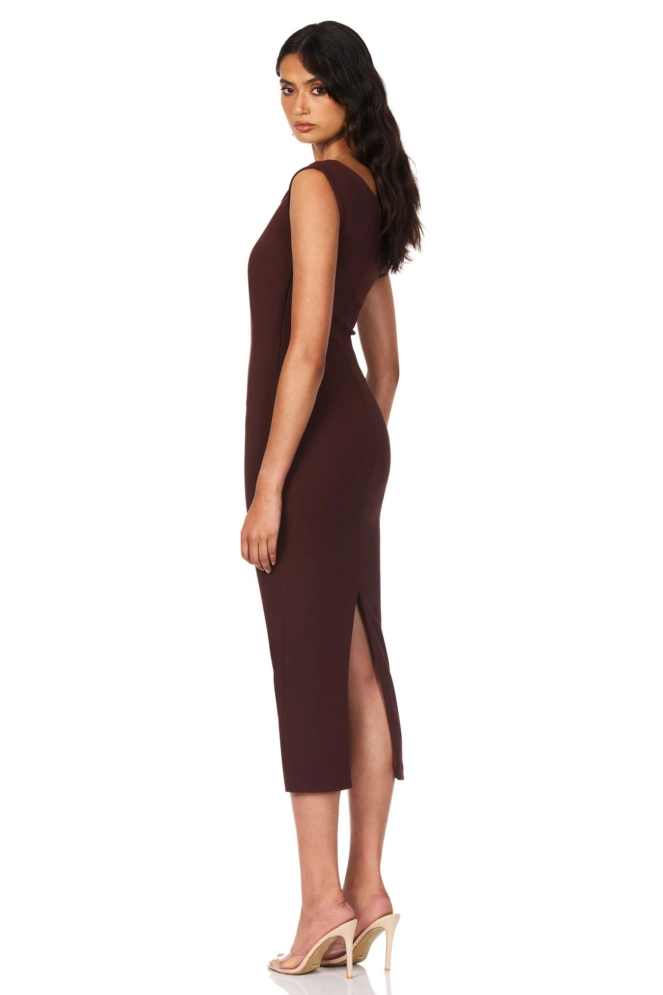 Nookie Natalia Midi Dress - Chocolate - Image 2