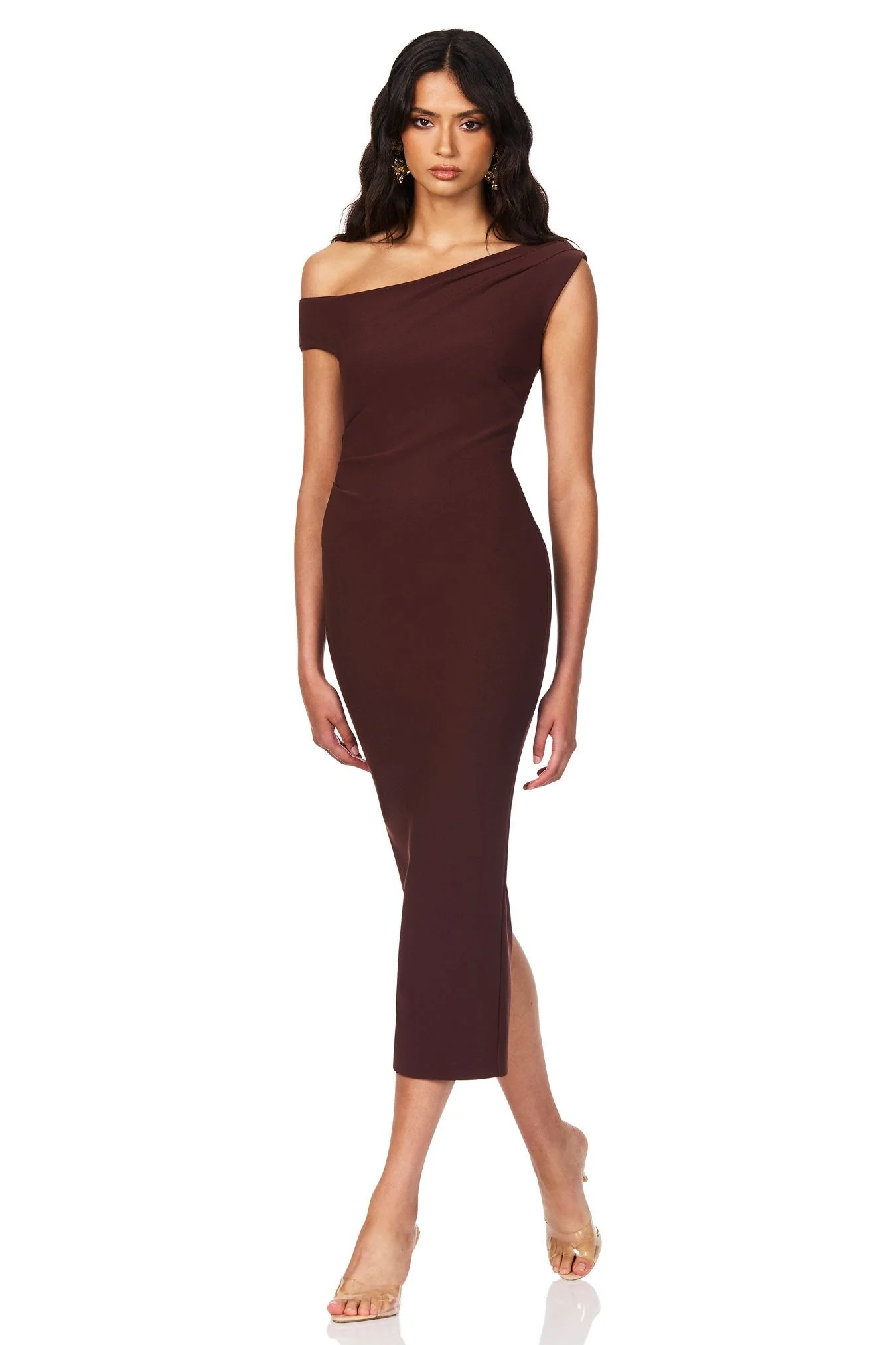 Nookie Natalia Midi Dress - Chocolate - Image 3