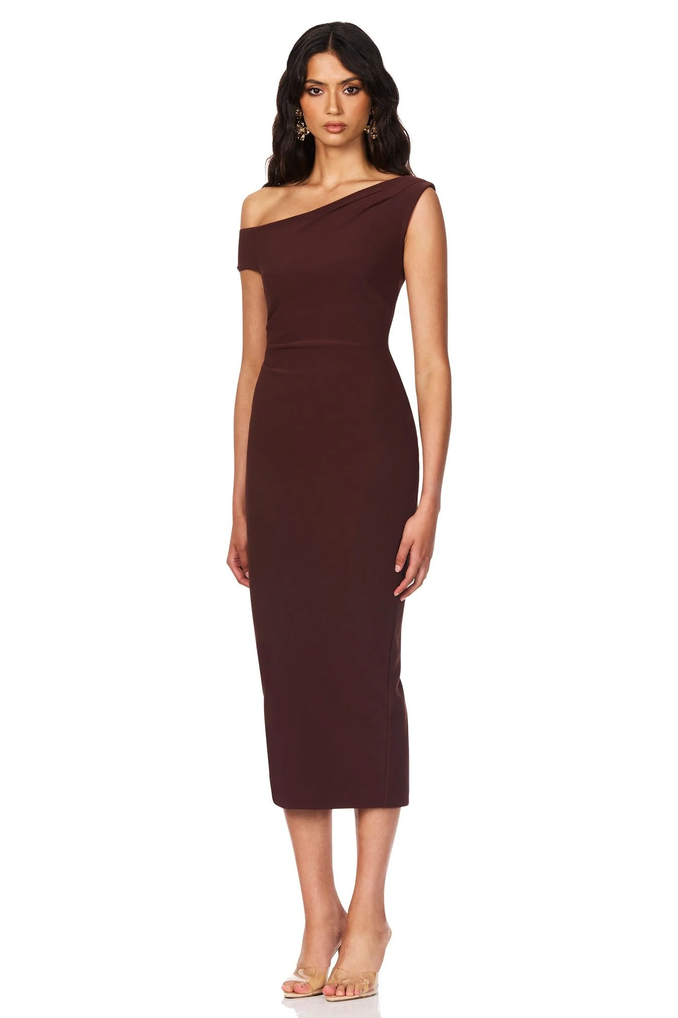 Nookie Natalia Midi Dress - Chocolate - Image 4