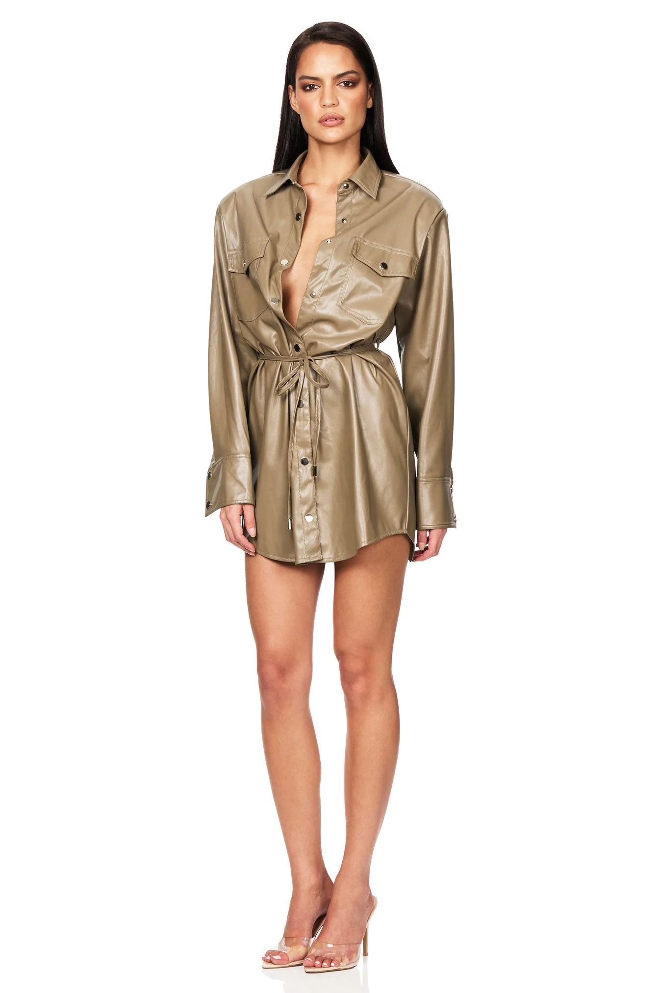 Nookie Off Duty Shirt Dress - Khaki - Image 3