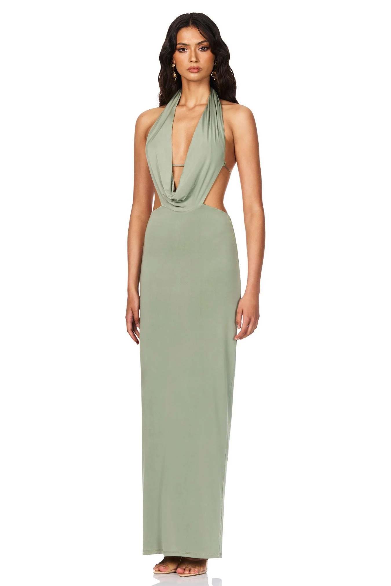 Nookie Olivia Drape Dress - Sage - Image 4
