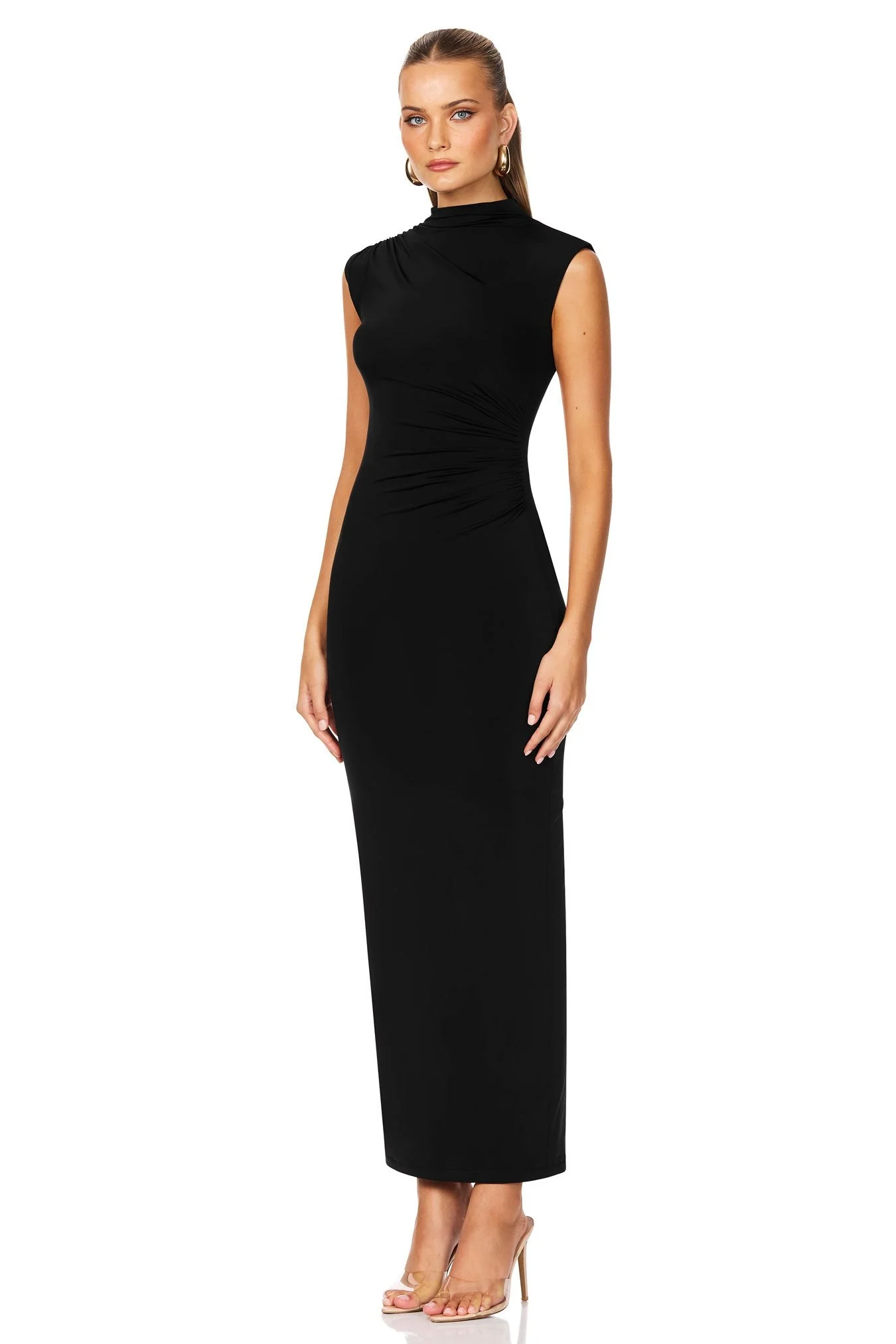 Nookie Olivia High Neck Midi Dress - Black - Image 3