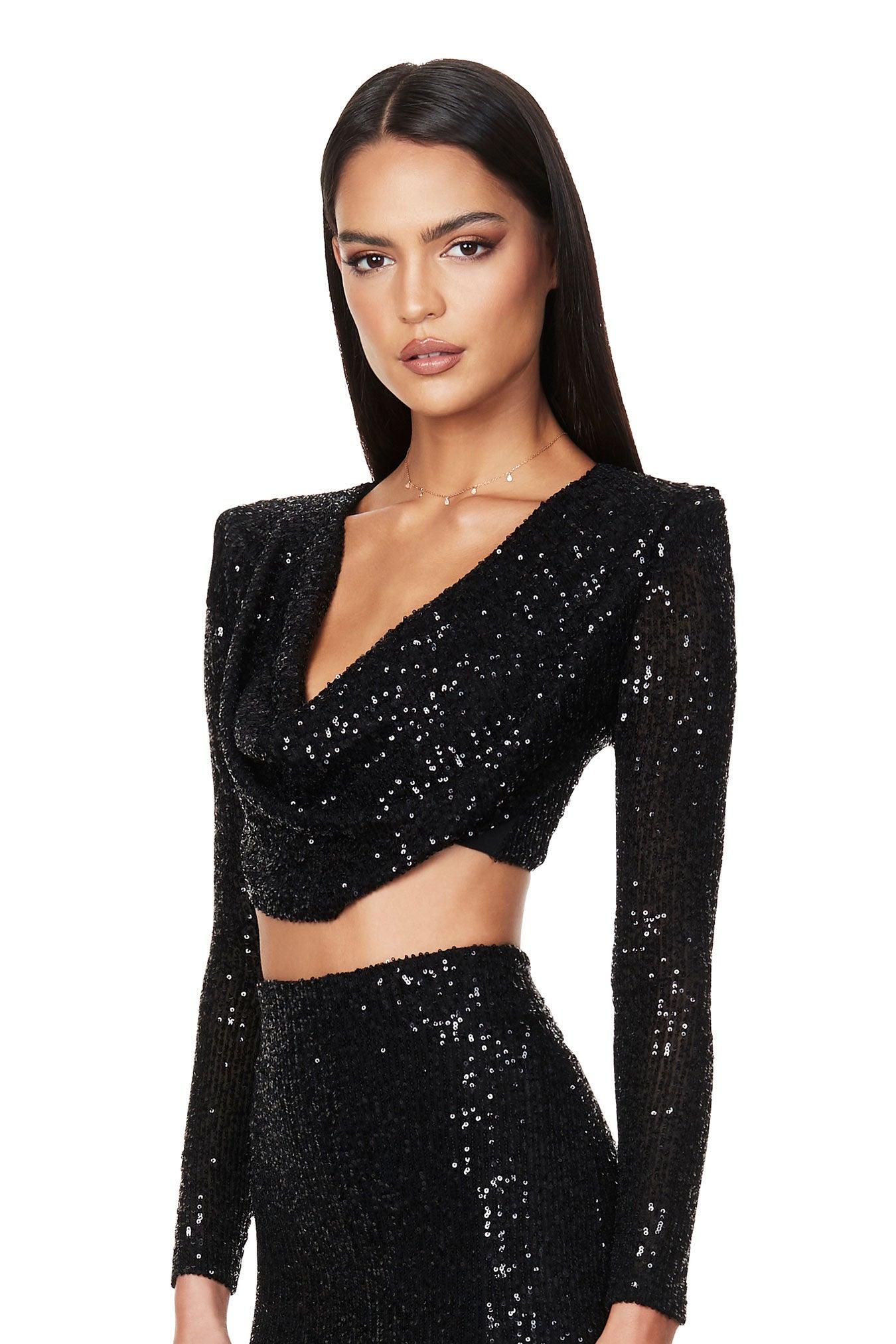 Nookie Pandora Long Sleeve Crop - Black - Image 2