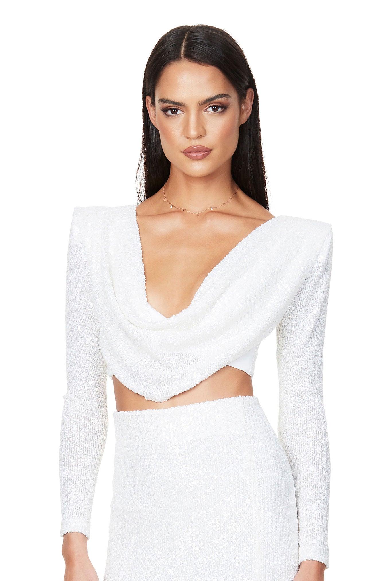 Nookie Pandora Long Sleeve Crop - White - Image 2