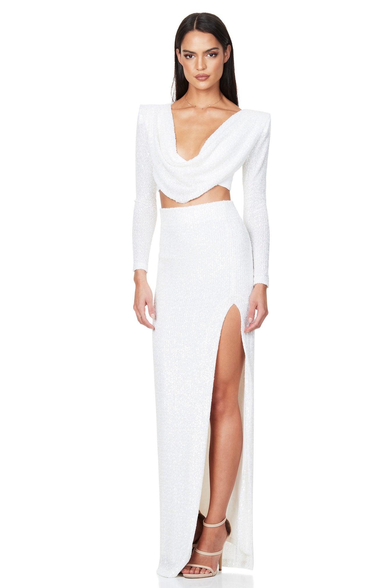 Nookie Pandora Long Sleeve Crop - White - Image 4