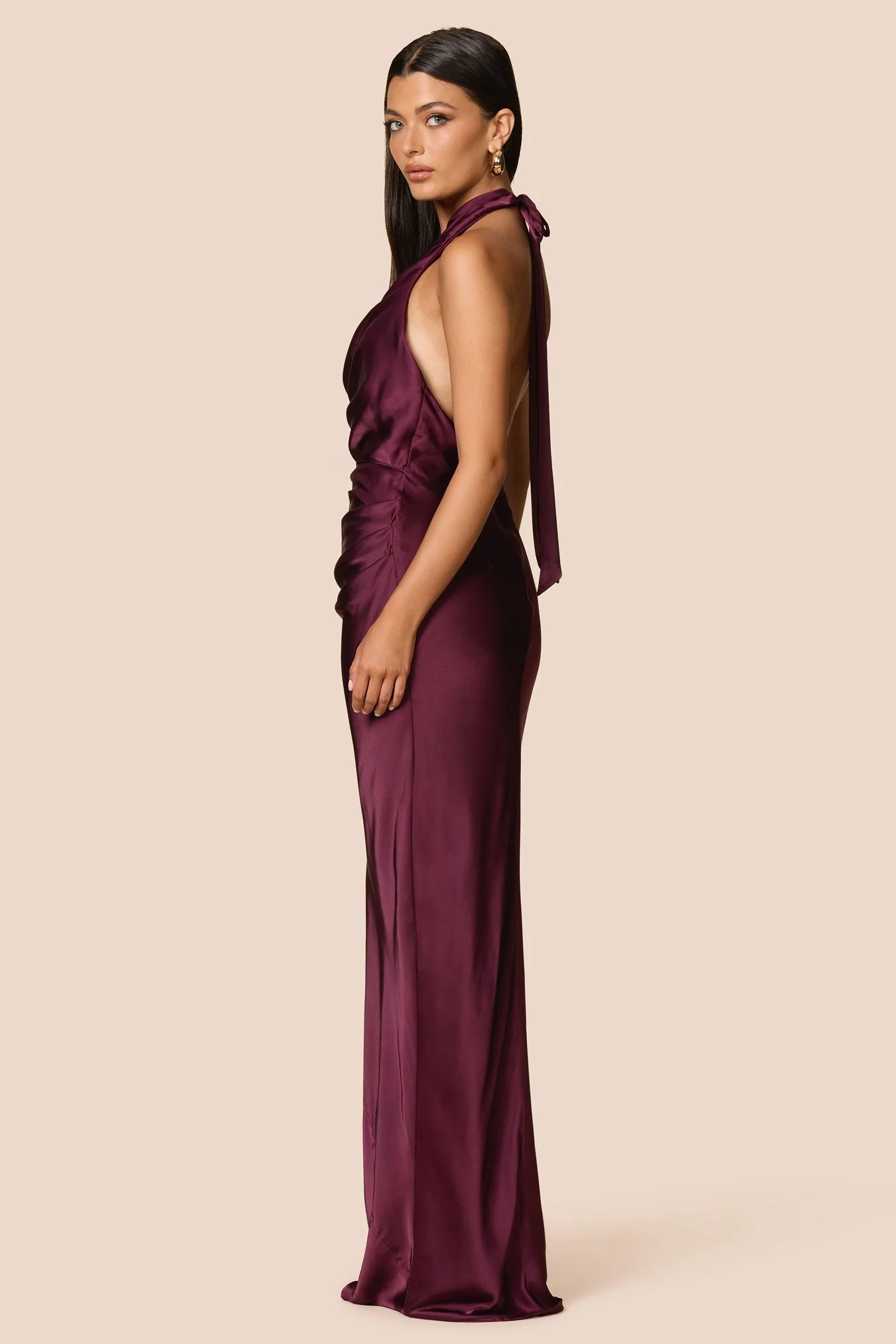 Nookie Penelope Drape Gown - Mulberry - Image 2